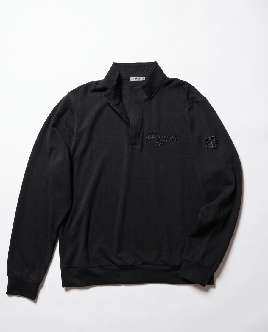 Texas A&M Men's Softest Fleece Quarter Zip Pullover with Embossed Logos
