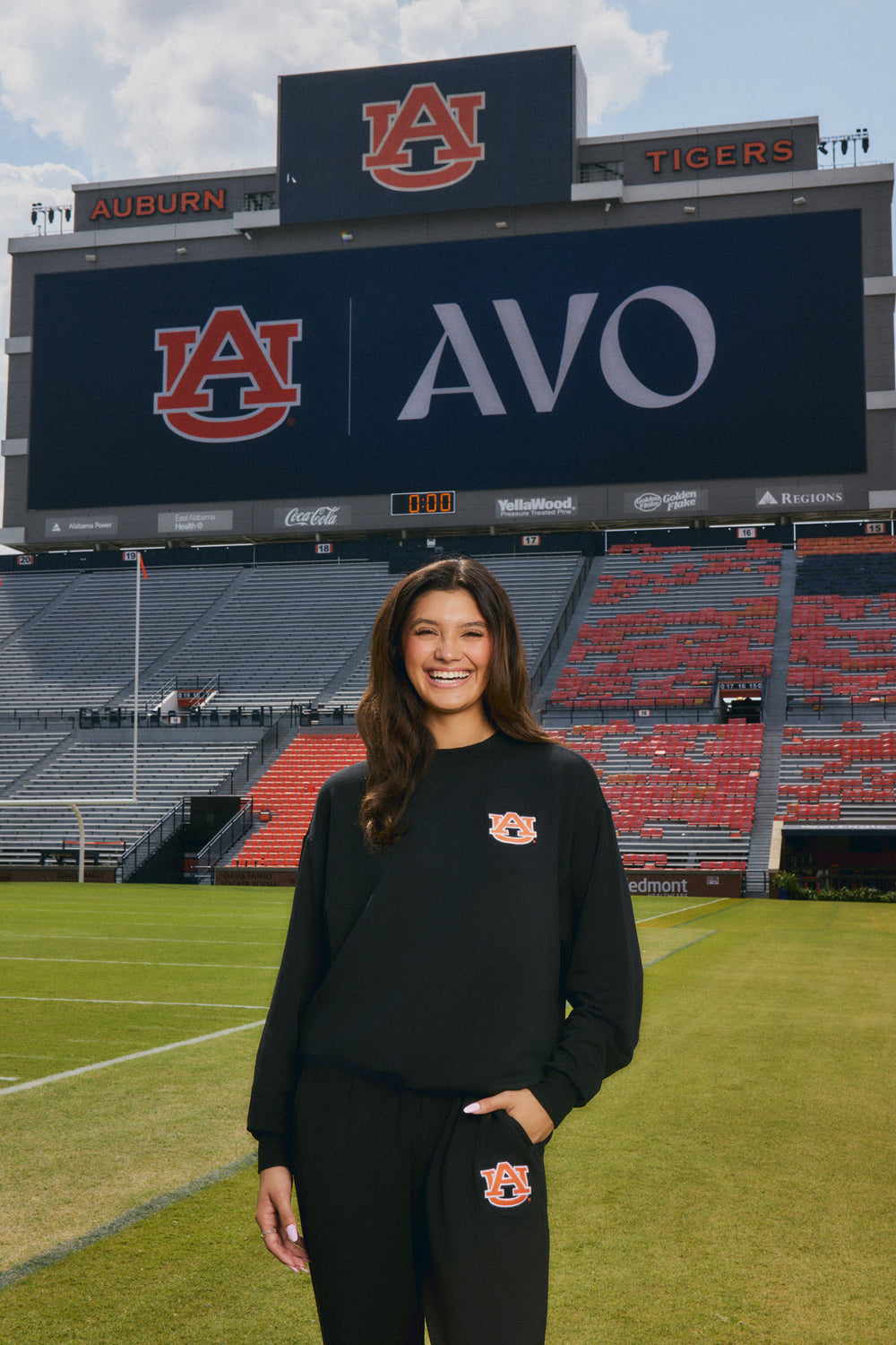 auburn university black womans crewneck and sweatpants