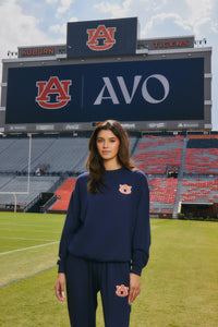 auburn university navy crewneck womans front