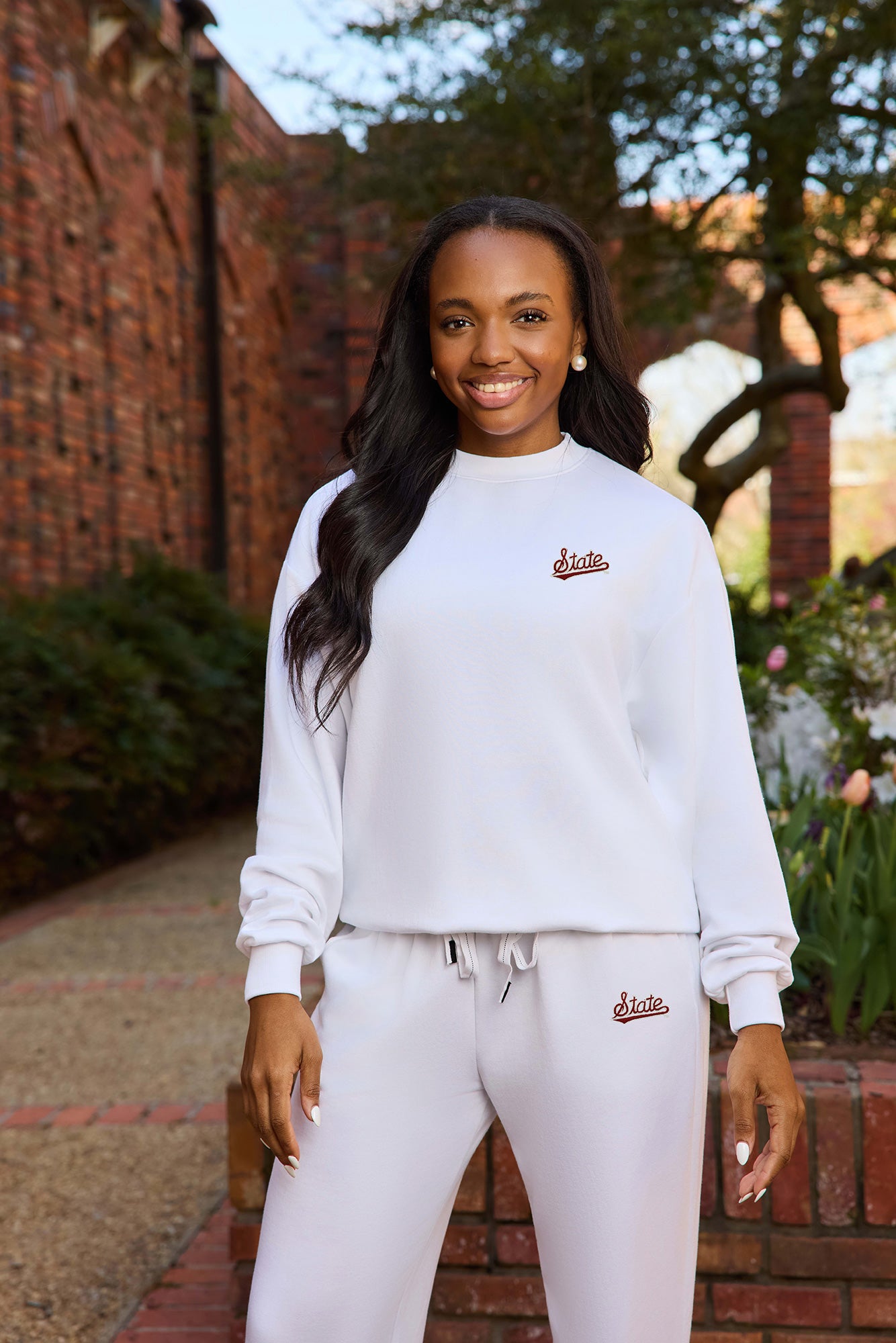 Mississippi State Logo Softest Fleece Crewneck Womens Sweatshirt