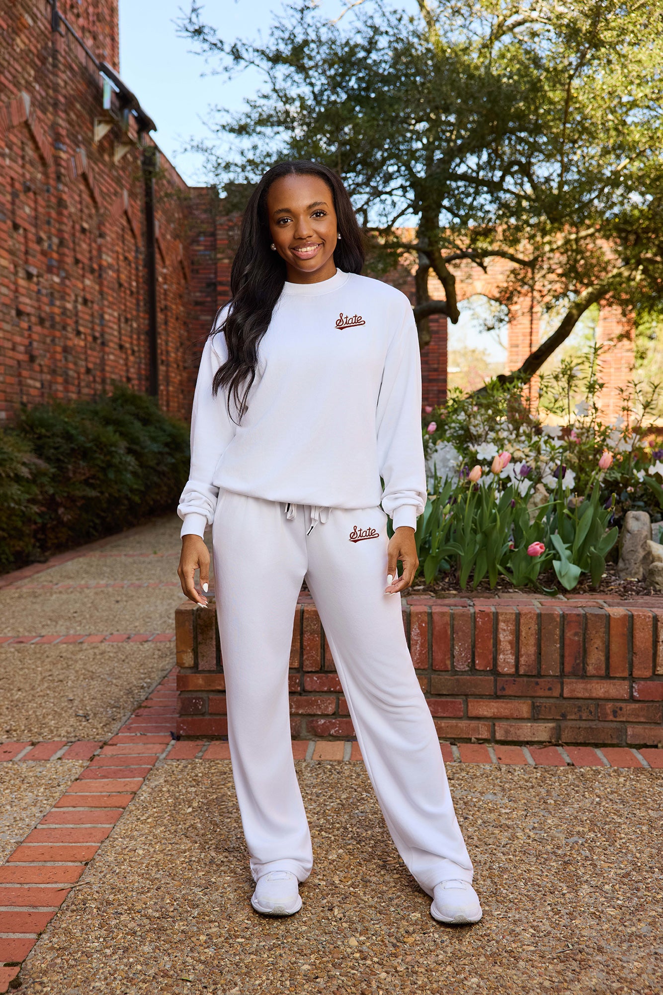 Mississippi State Logo Softest Fleece Crewneck Womens Sweatshirt