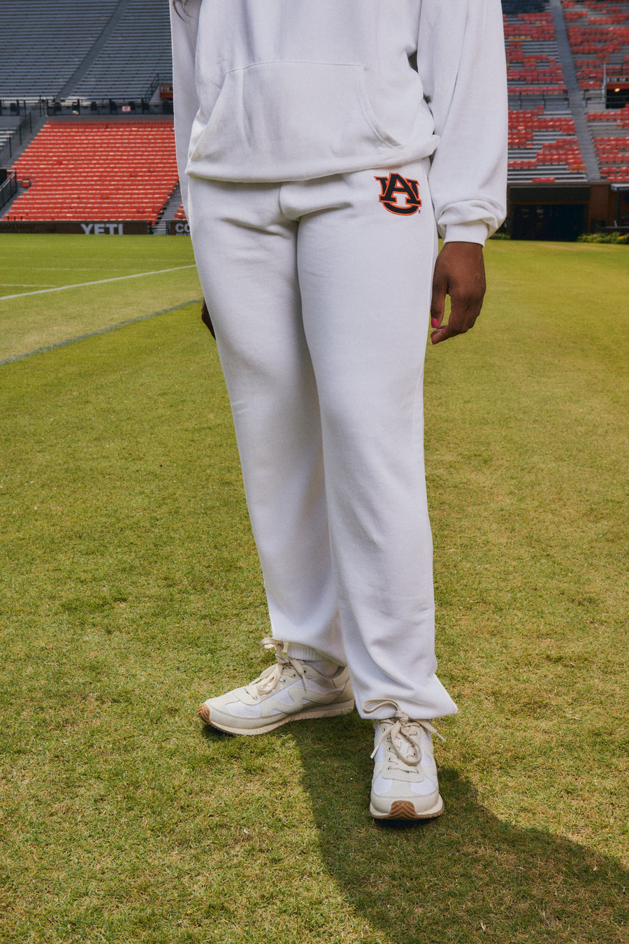 auburn university white womans sweatpants 