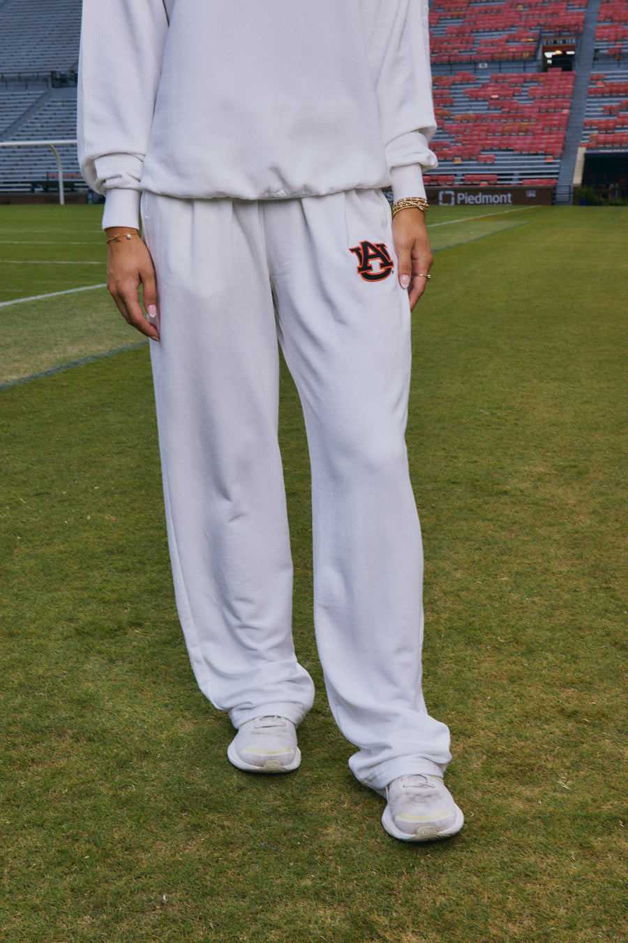 auburn university white womans sweatpants