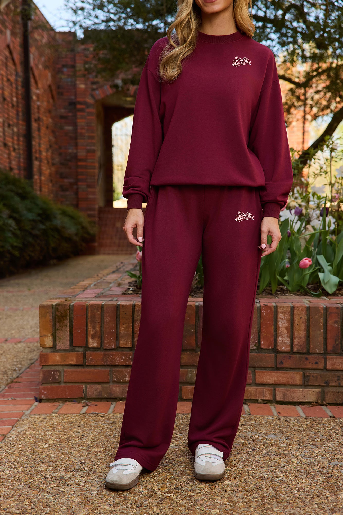 Mississippi State Logo Softest Fleece Straight Leg Womens Sweatpant