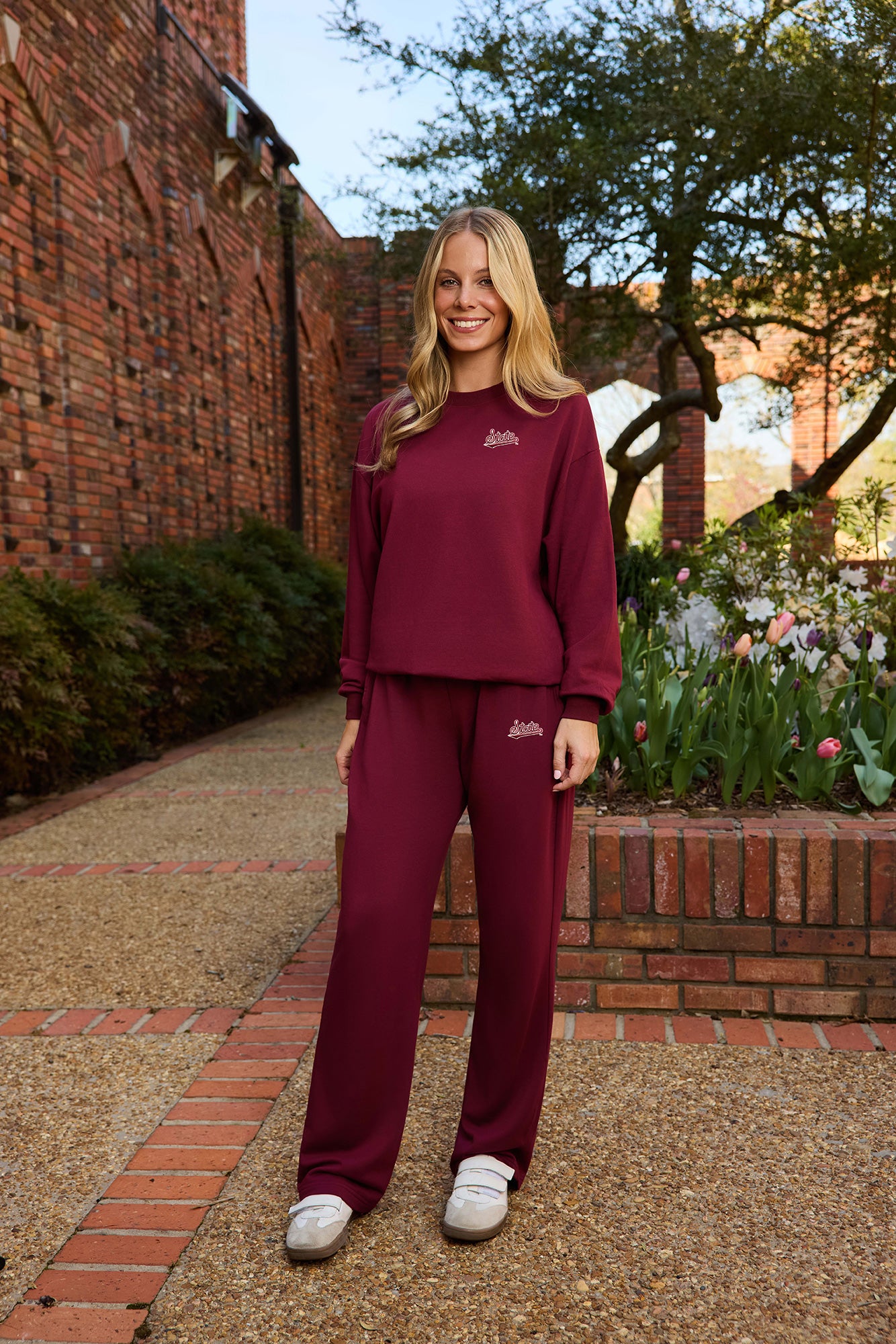 Mississippi State Logo Softest Fleece Straight Leg Womens Sweatpant