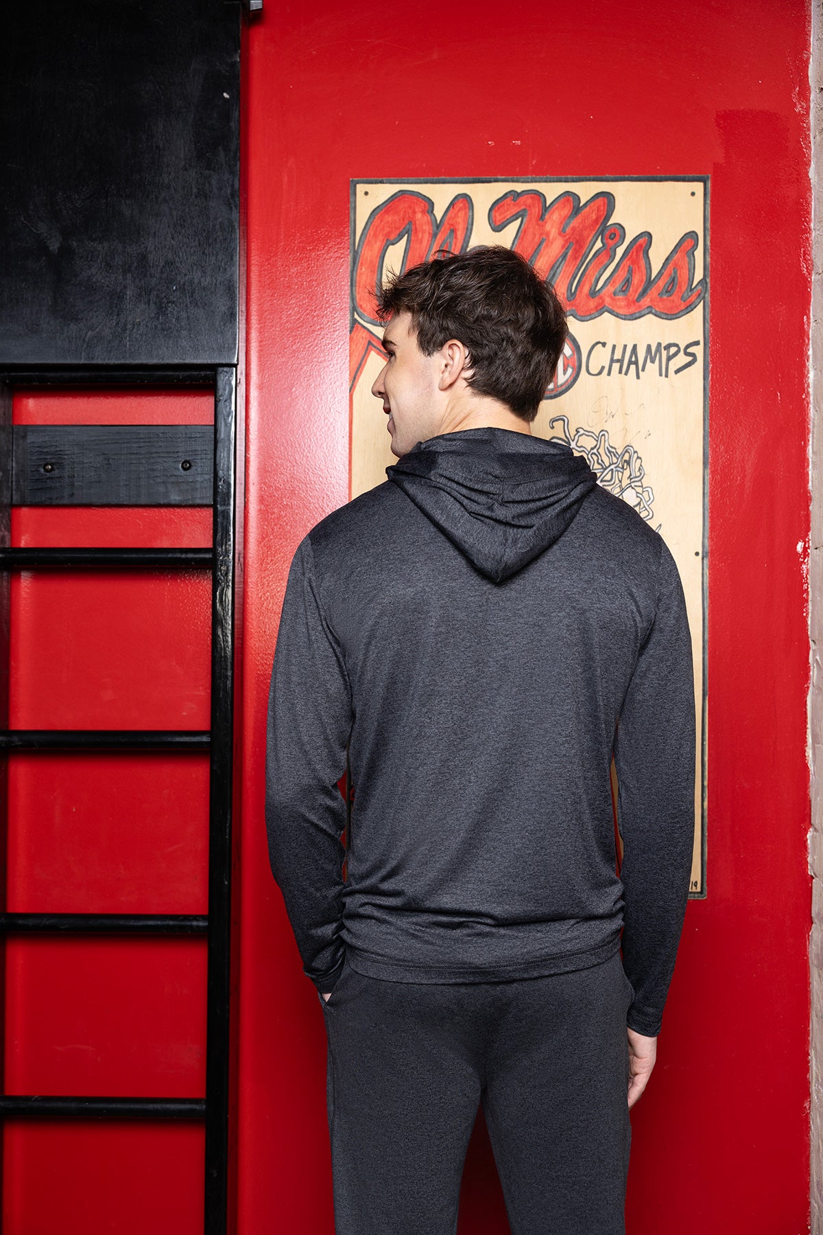 Ole Miss Logo FlowKnit Mens Hoodie