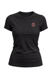 A black short-sleeve crewneck t-shirt with a small red 'BC' logo on the left chest, displayed on a clean white background.