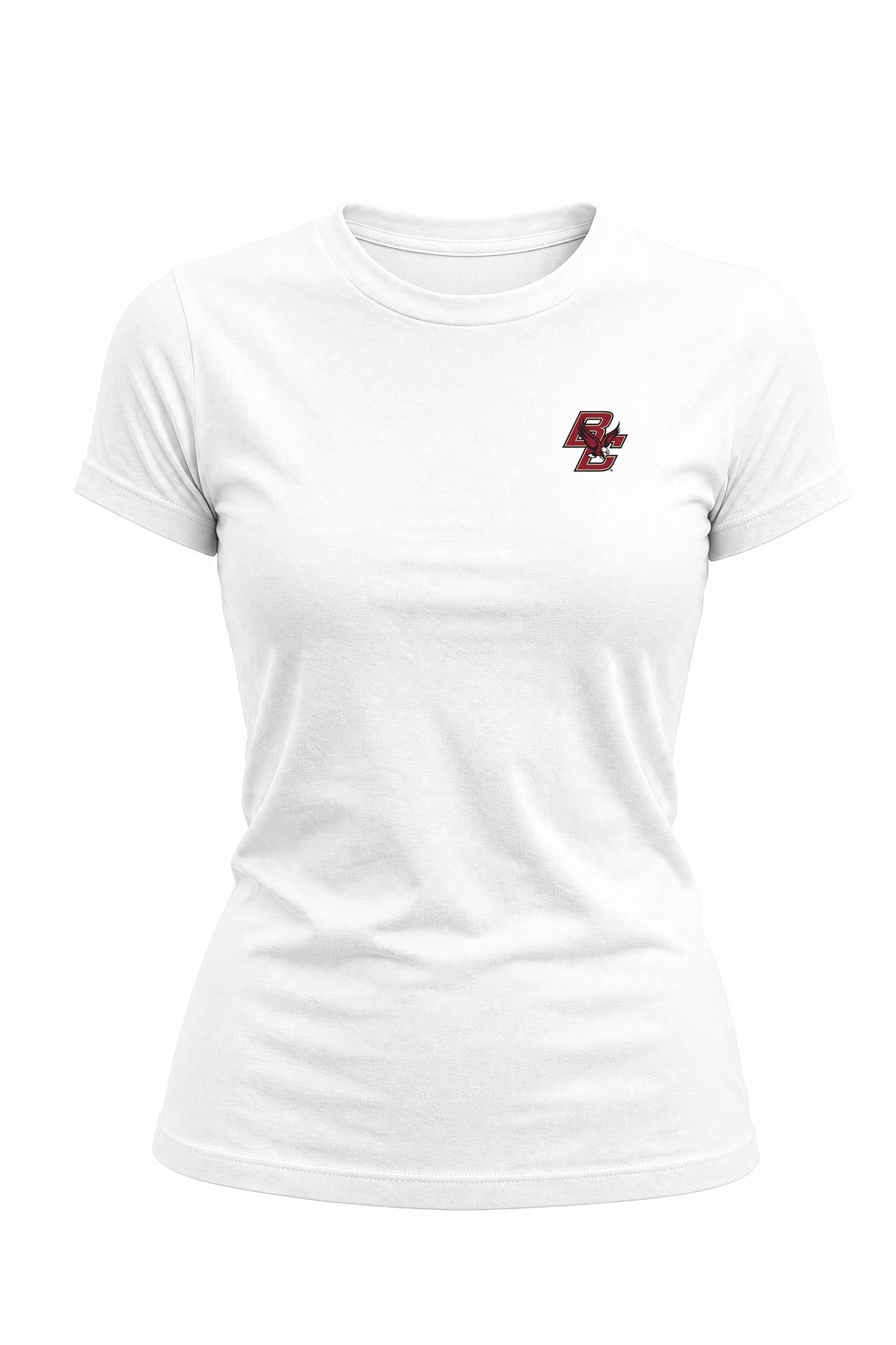 Boston College Logo Cloud Knit Crew Neck Womens Tee
