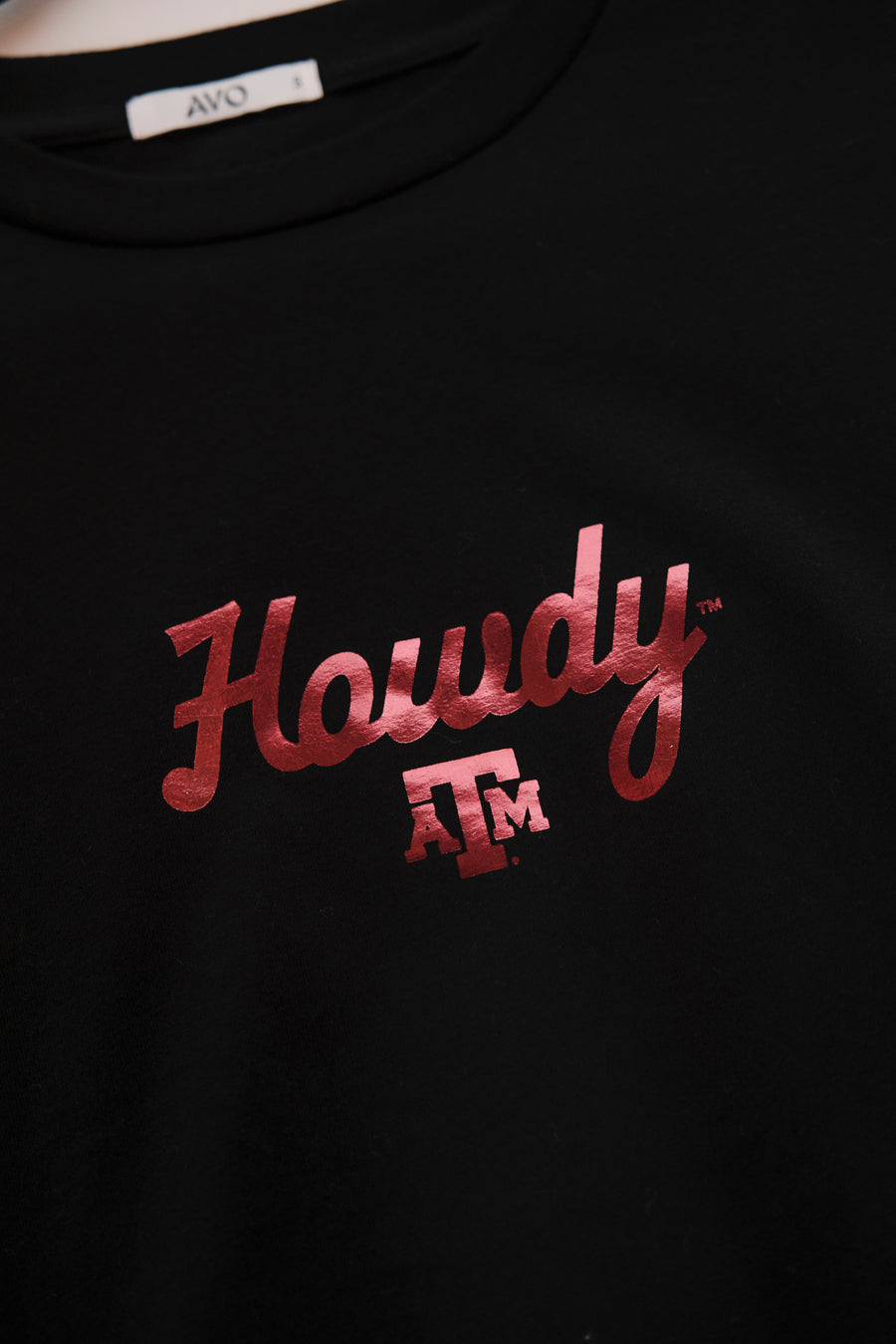 Texas A&M Women's Cloud Jersey Crew Neck Tee with Black Foil Logo