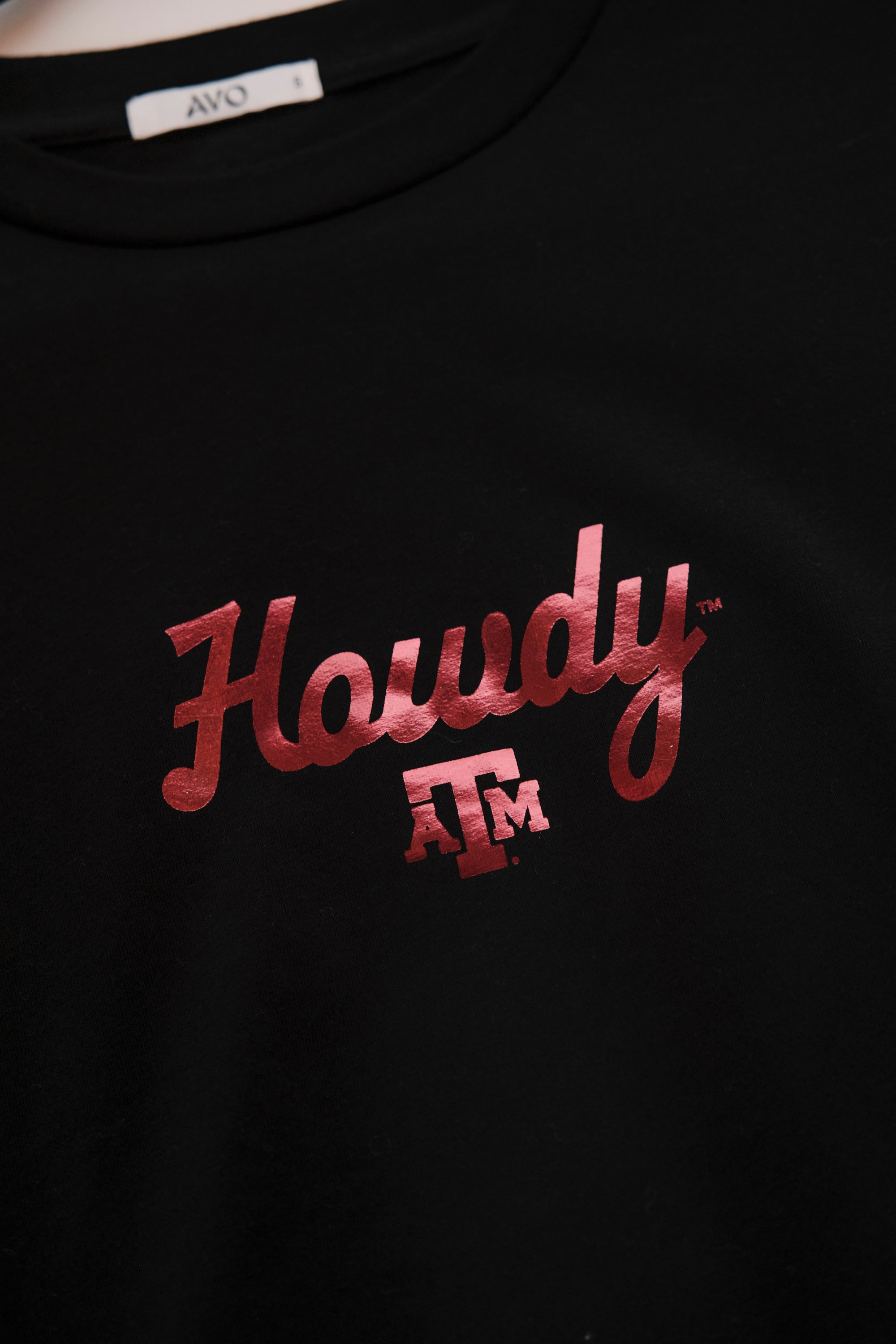 Texas A&M Women's Cloud Jersey Crew Neck Tee with Black Foil Logo