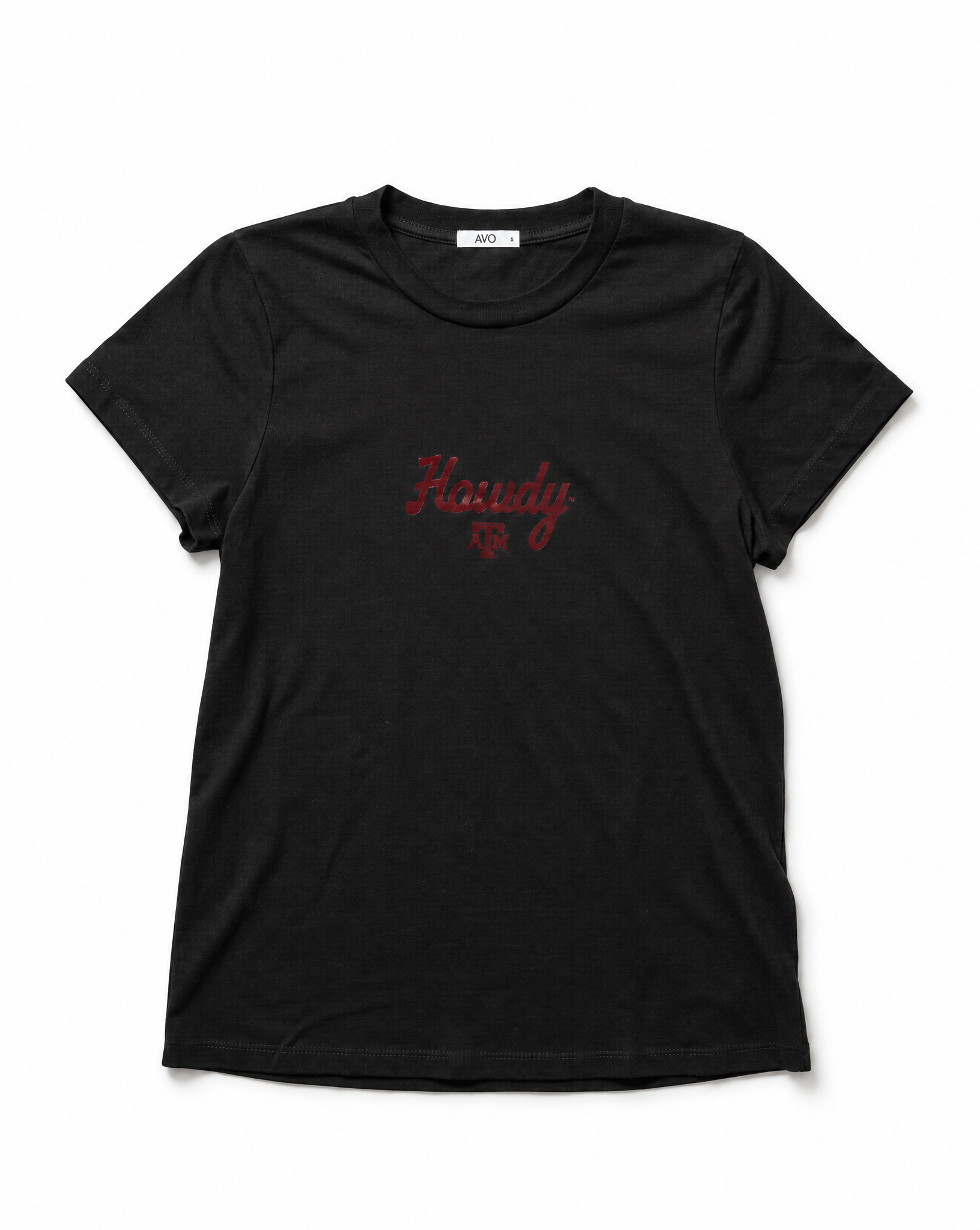 Texas A&M Women's Cloud Jersey Crew Neck Tee with Black Foil Logo