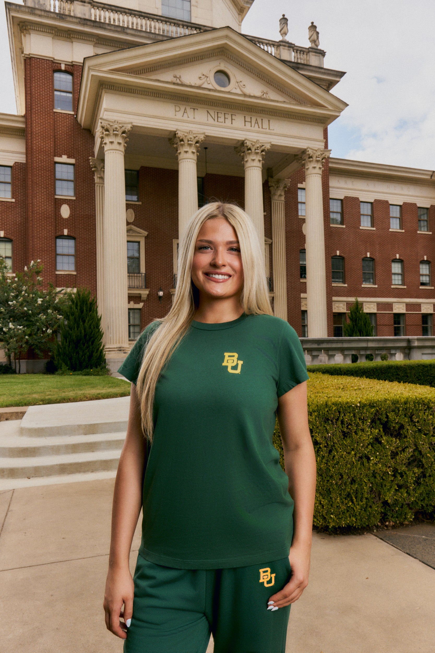 Baylor Logo Cloud Knit Crew Neck Womens Tee