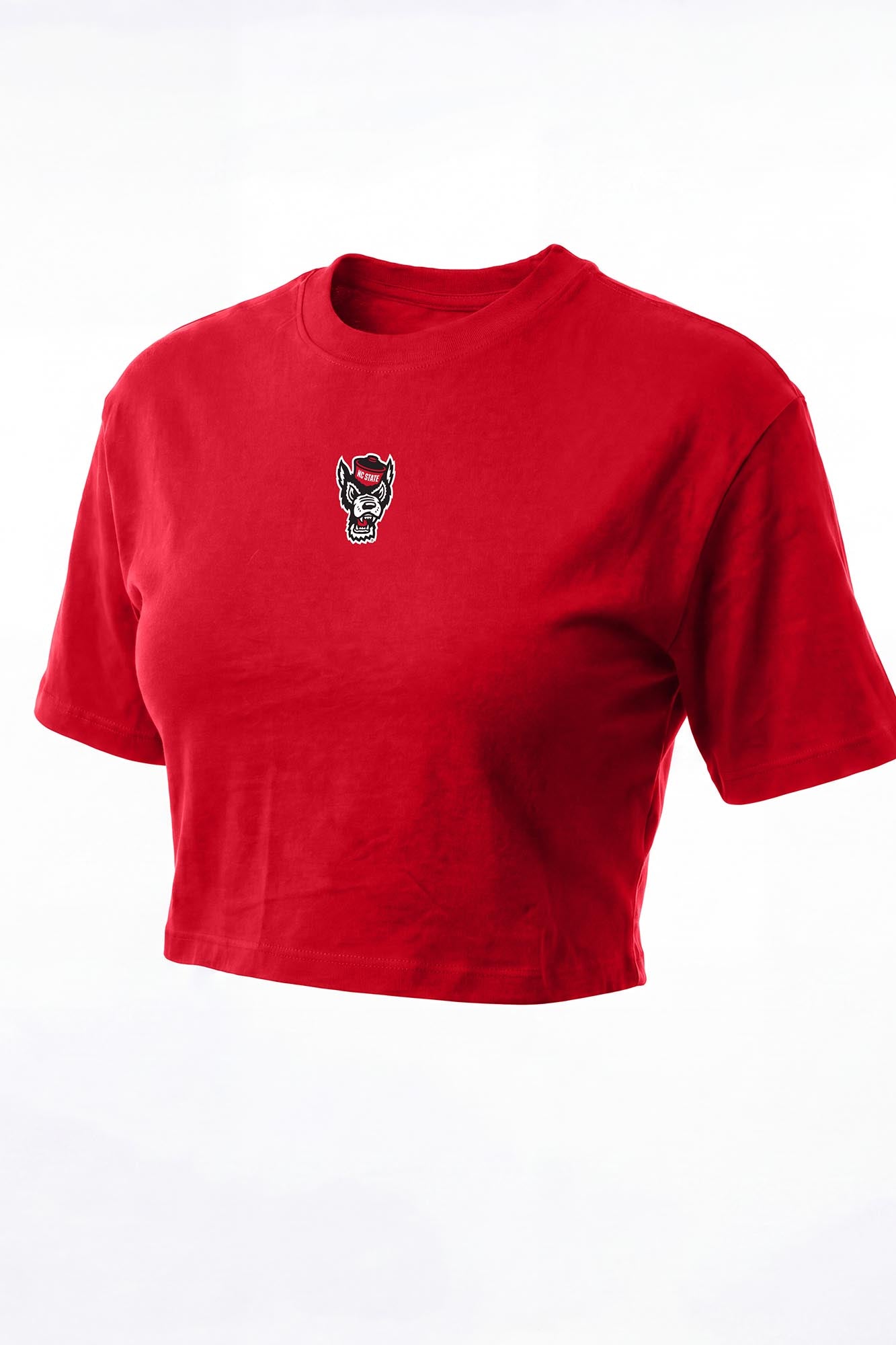 NC State Logo Cloud Knit Boxy Crop Womens Tee