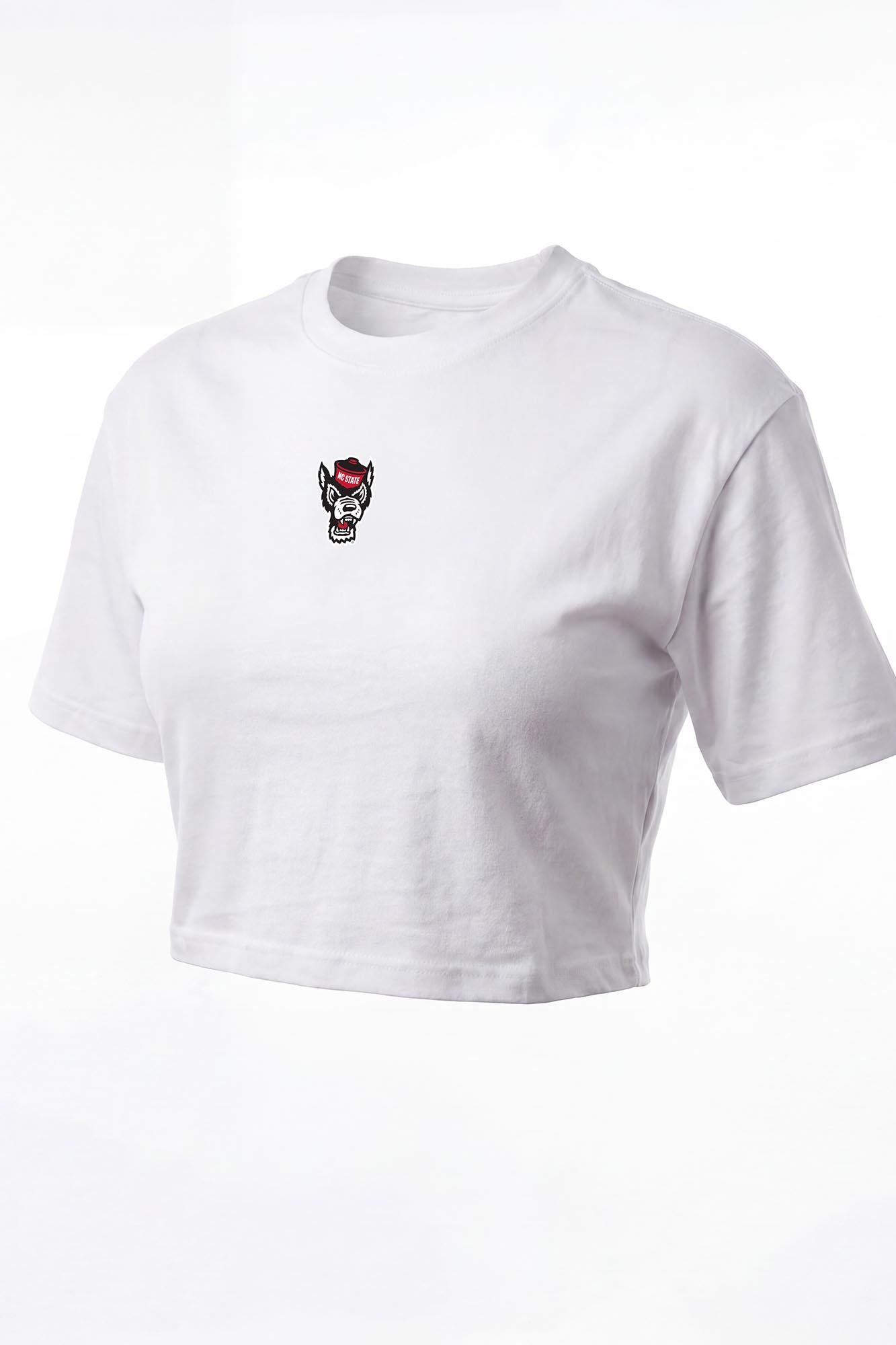NC State Logo Cloud Knit Boxy Crop Womens Tee
