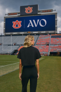 auburn university crop tee black