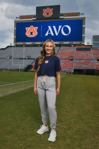 auburn university crop tee navy