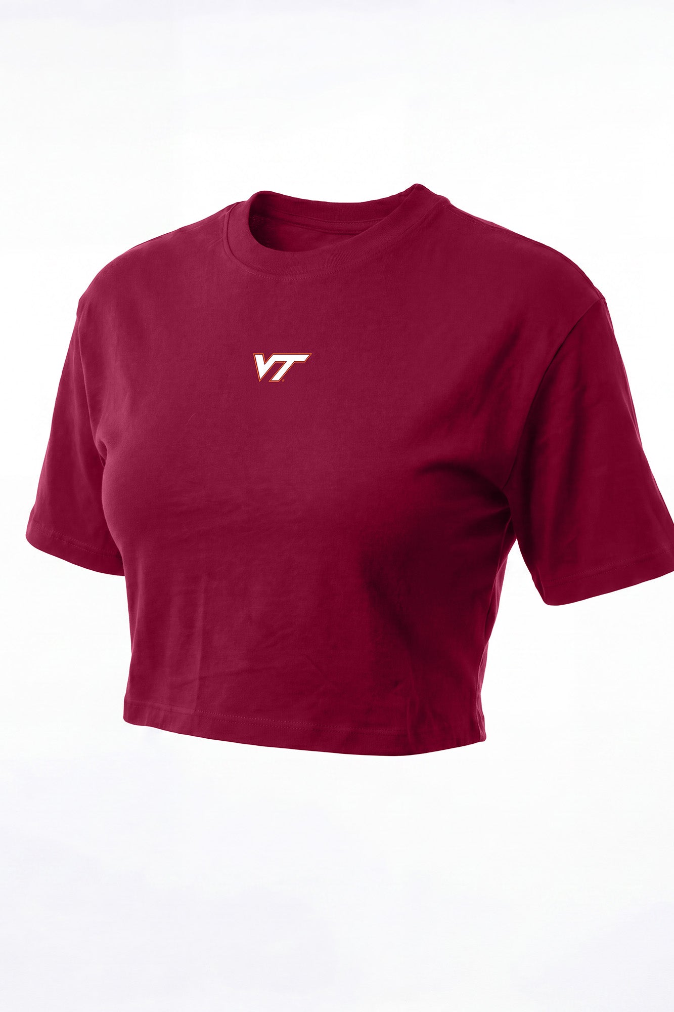Virginia Tech Logo Cloud Knit Boxy Crop Womens Tee