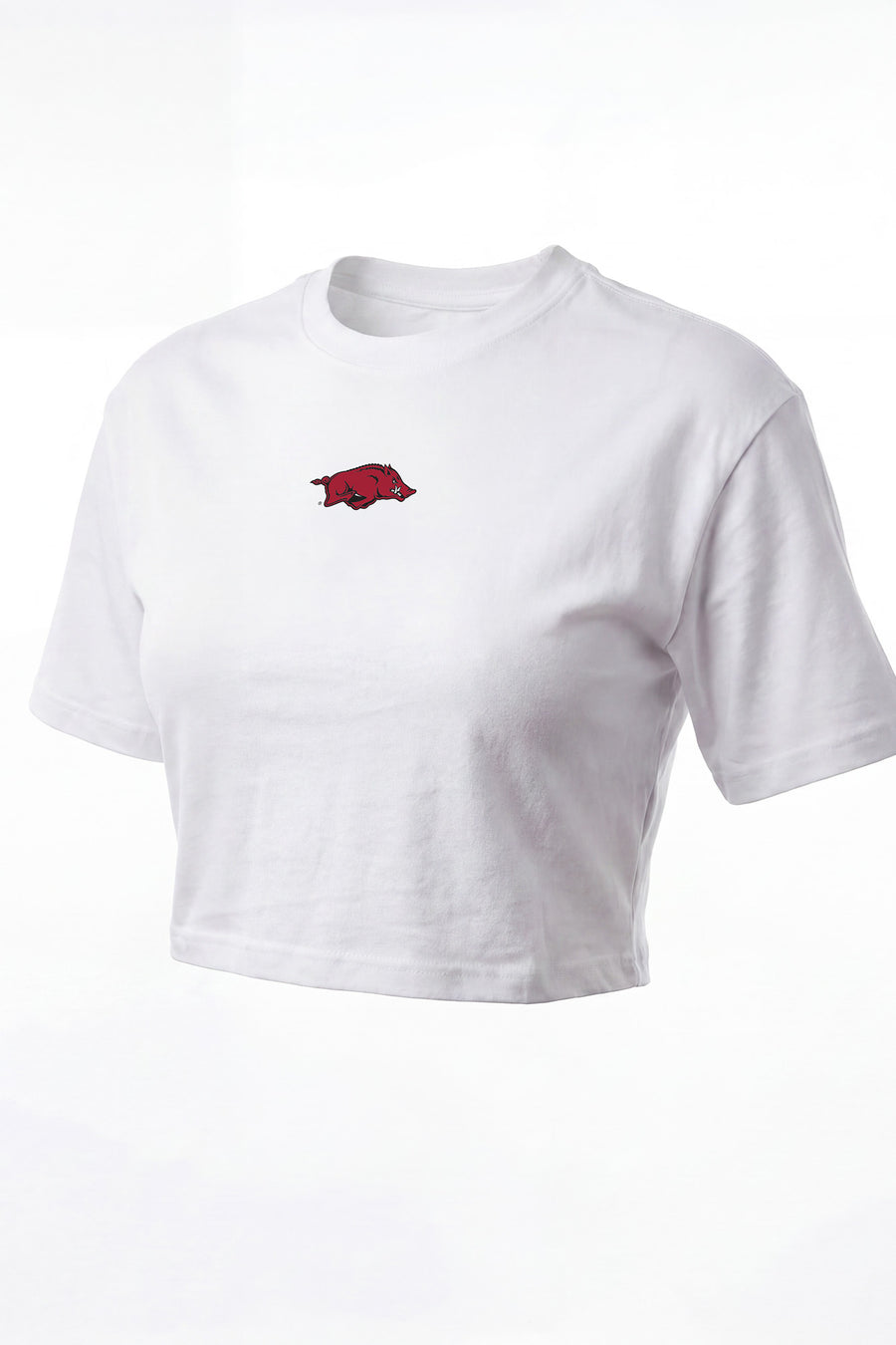 Arkansas Logo Cloud Knit Boxy Crop Womens Tee