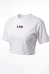 LSU Logo Cloud Knit Boxy Crop Womens Tee