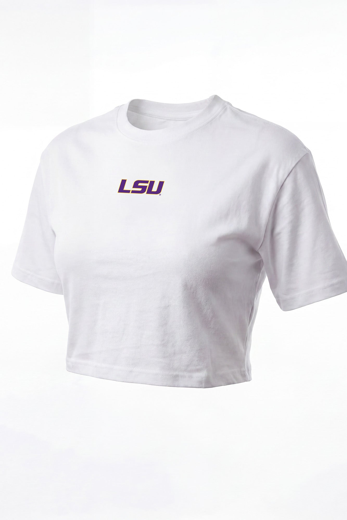 LSU Logo Cloud Knit Boxy Crop Womens Tee