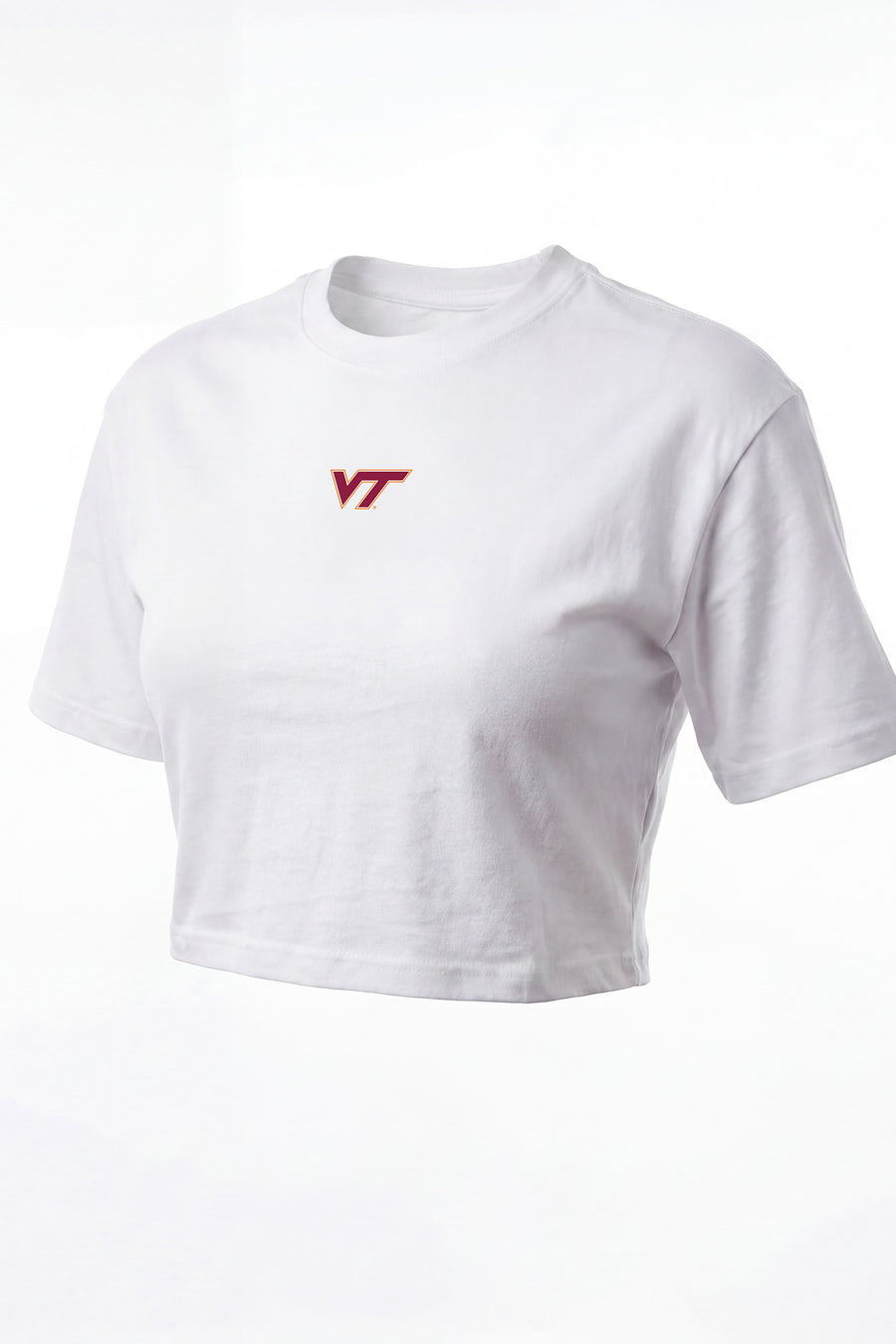Virginia Tech Logo Cloud Knit Boxy Crop Womens Tee