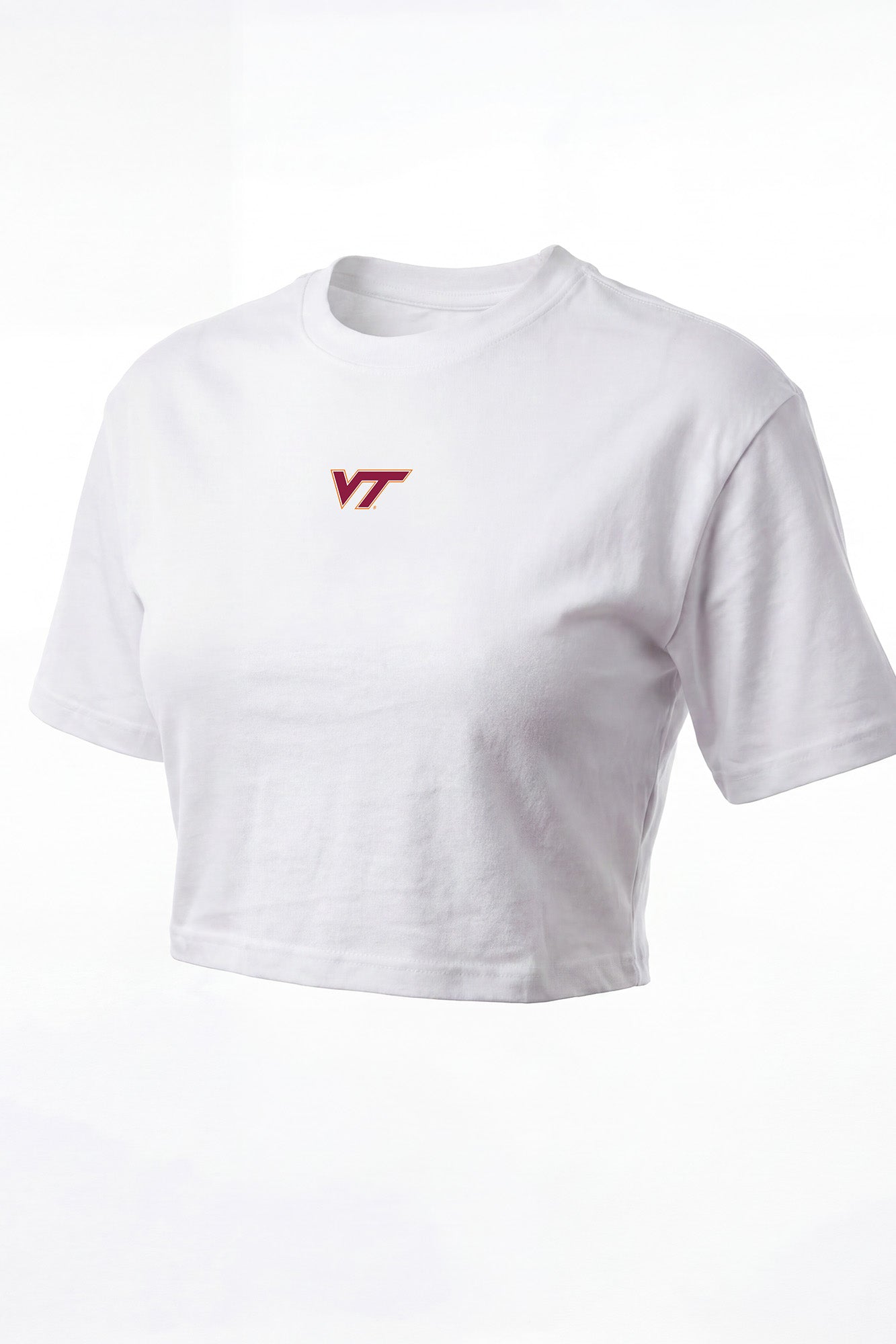 Virginia Tech Logo Cloud Knit Boxy Crop Womens Tee