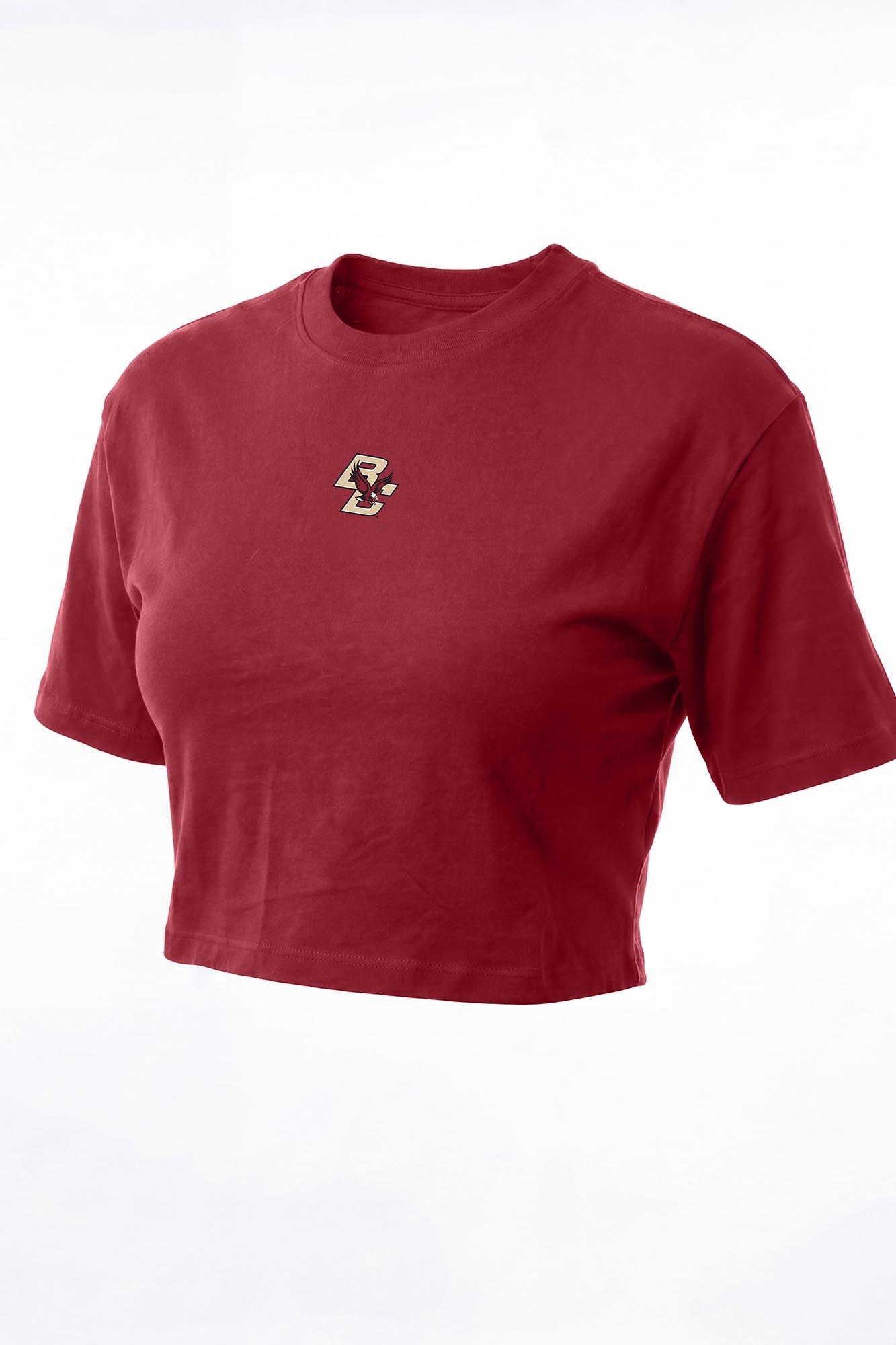 Boston College Logo Cloud Knit Boxy Crop Womens Tee