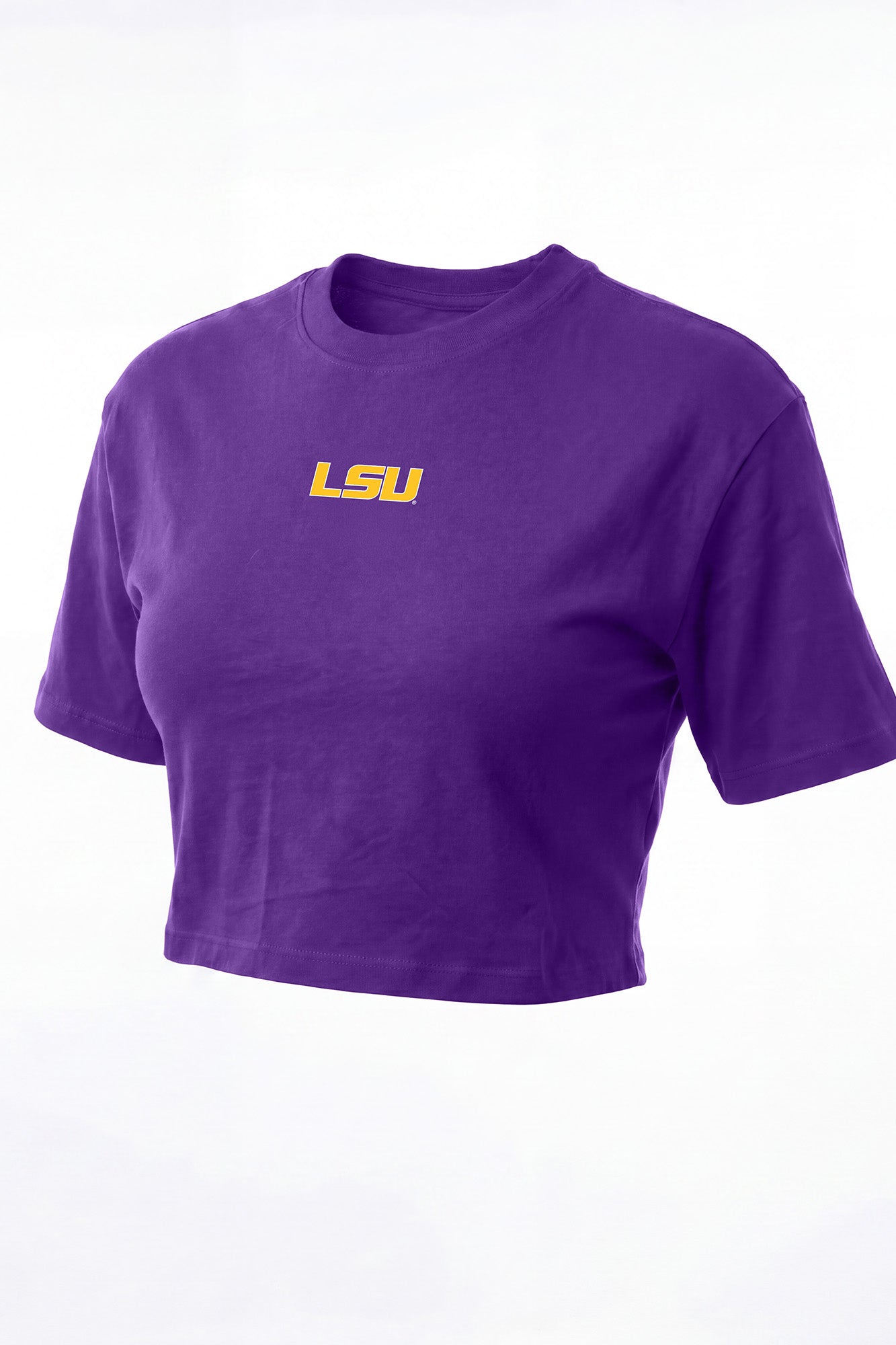 LSU Logo Cloud Knit Boxy Crop Womens Tee