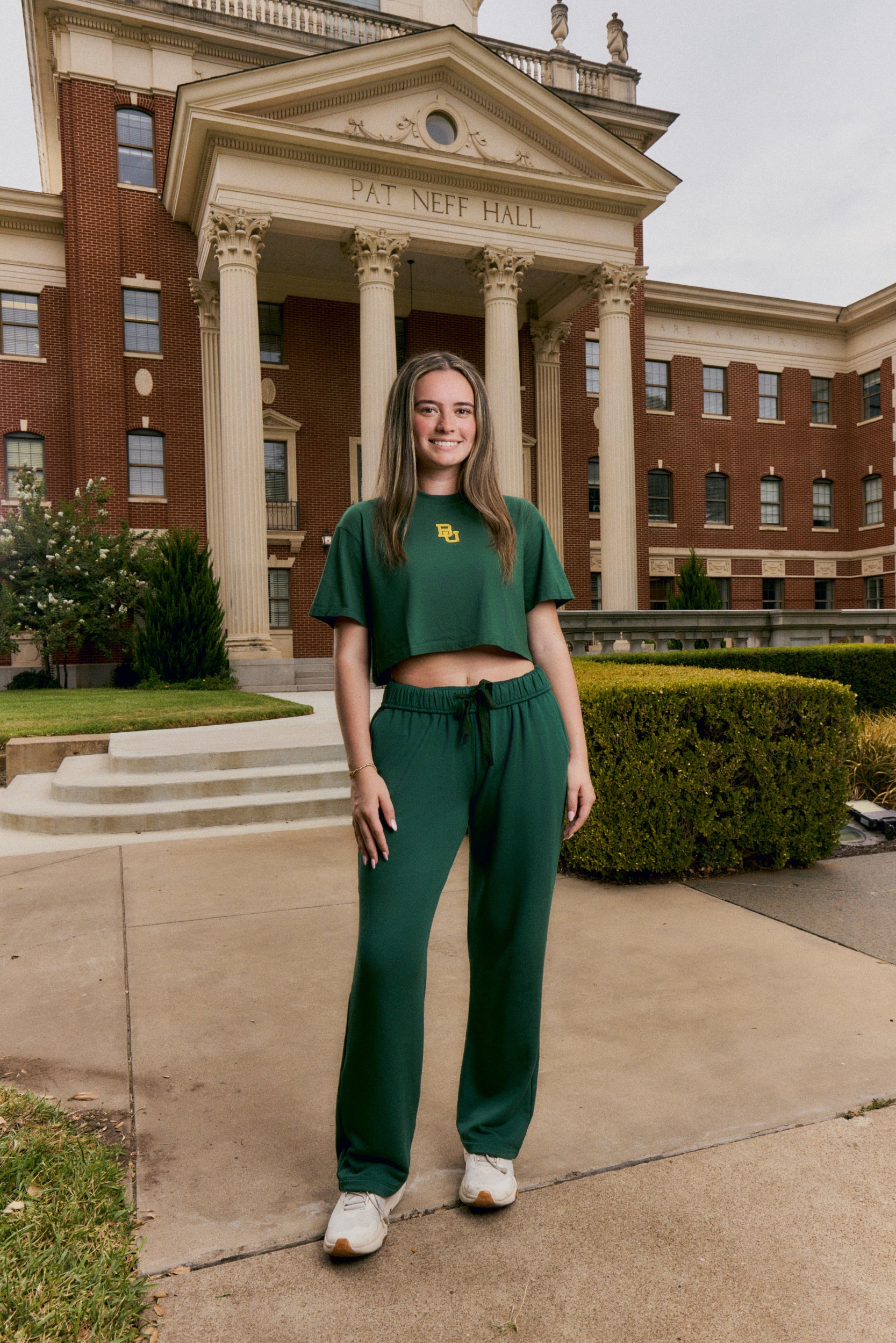 Baylor Logo Cloud Knit Boxy Crop Womens Tee