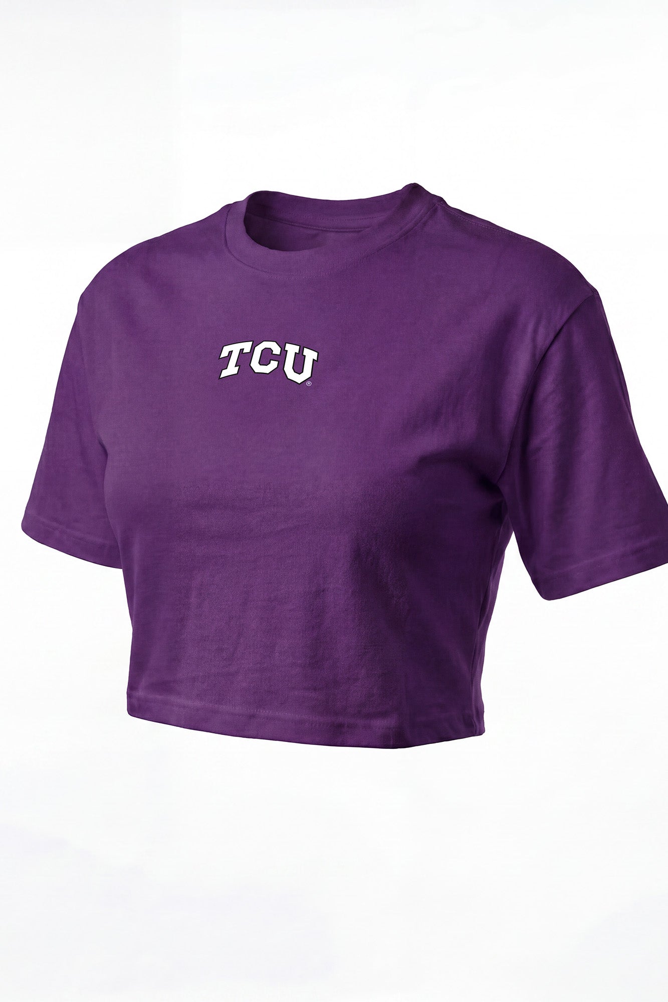 TCU Logo Cloud Knit Boxy Crop Womens Tee