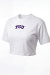 TCU Logo Cloud Knit Boxy Crop Womens Tee