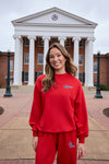 Ole Miss Logo Softest Fleece Crewneck Womens Sweatshirt