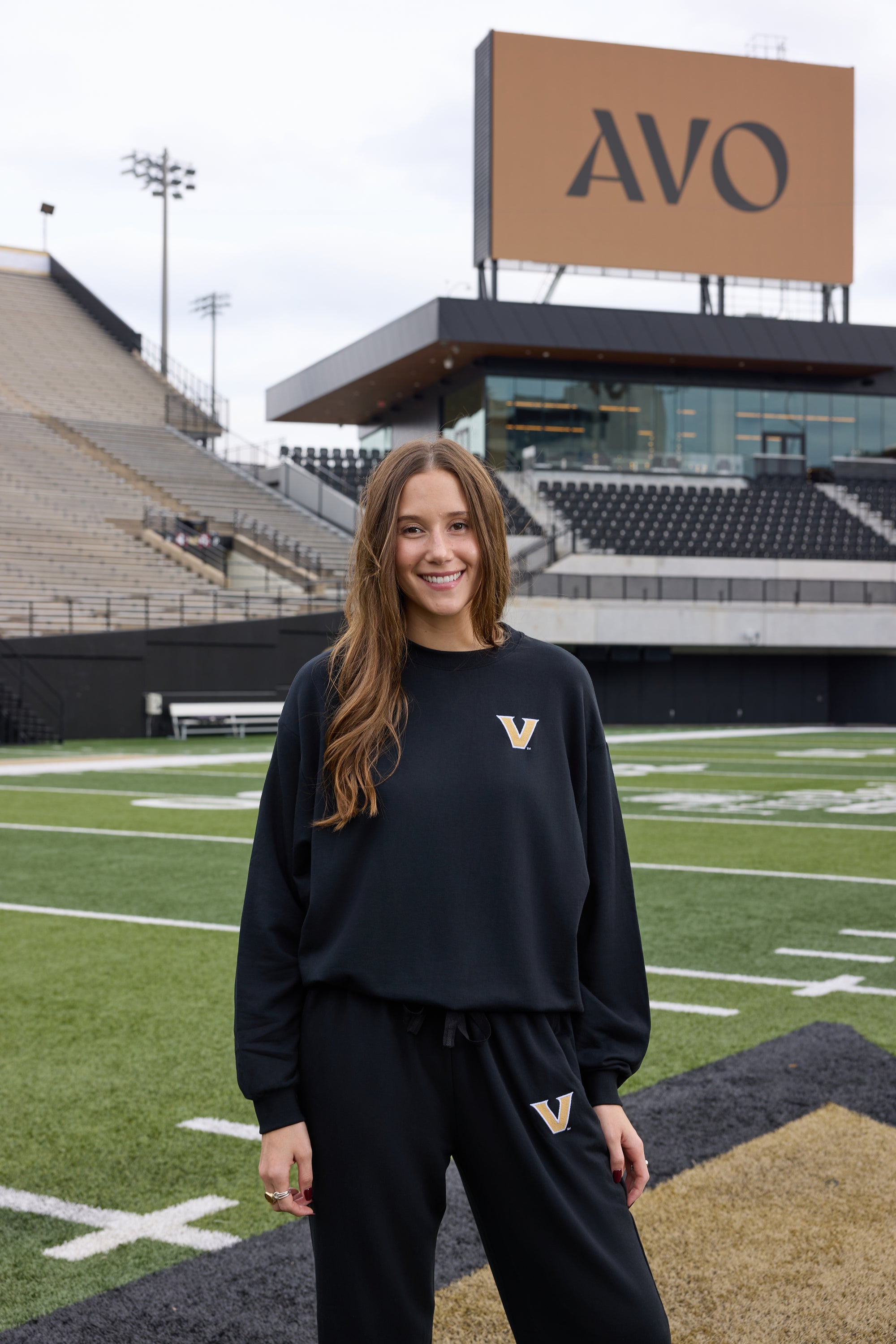 VANDY Logo Softest Fleece Crewneck Womens Sweatshirt