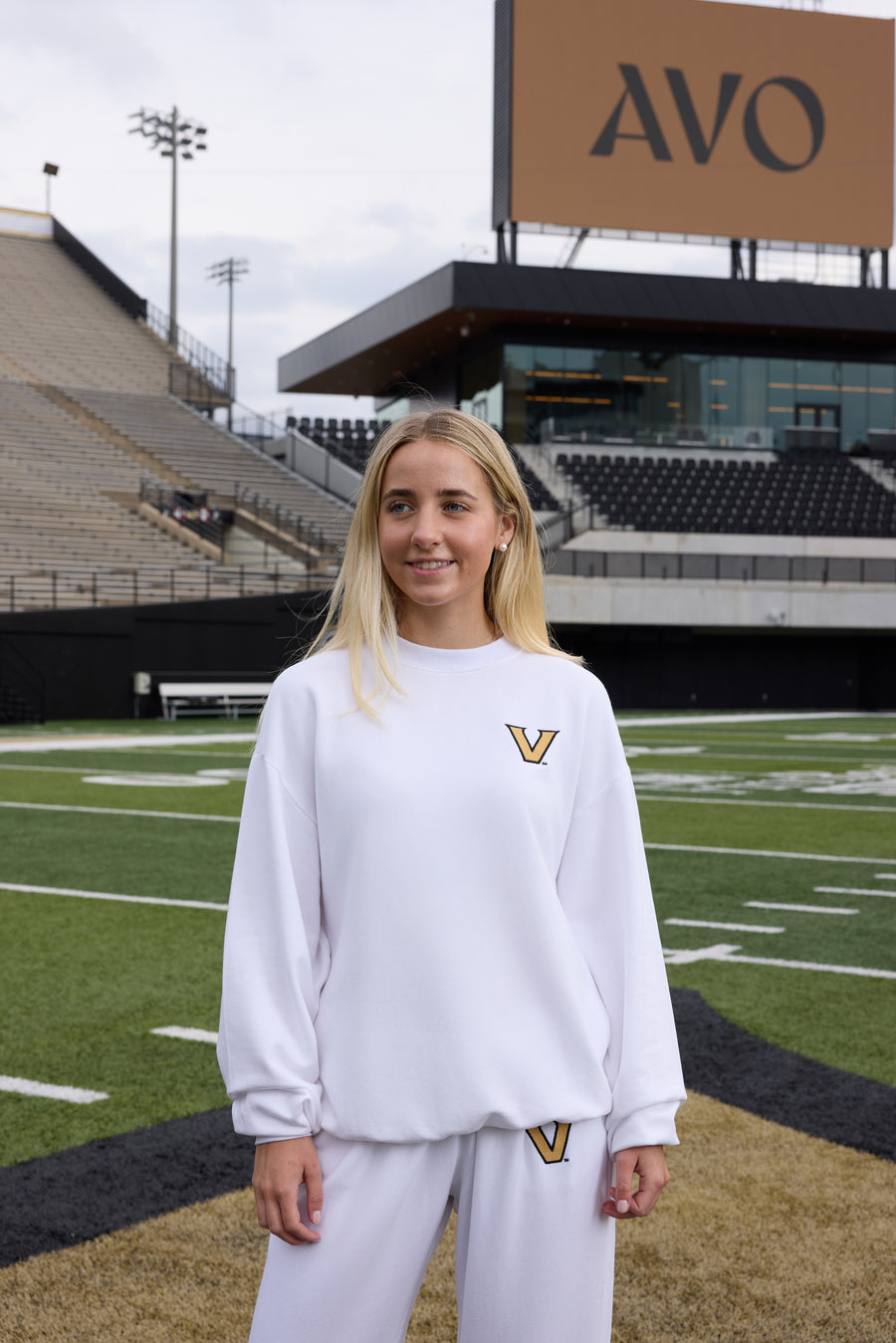 VANDY Logo Softest Fleece Crewneck Womens Sweatshirt