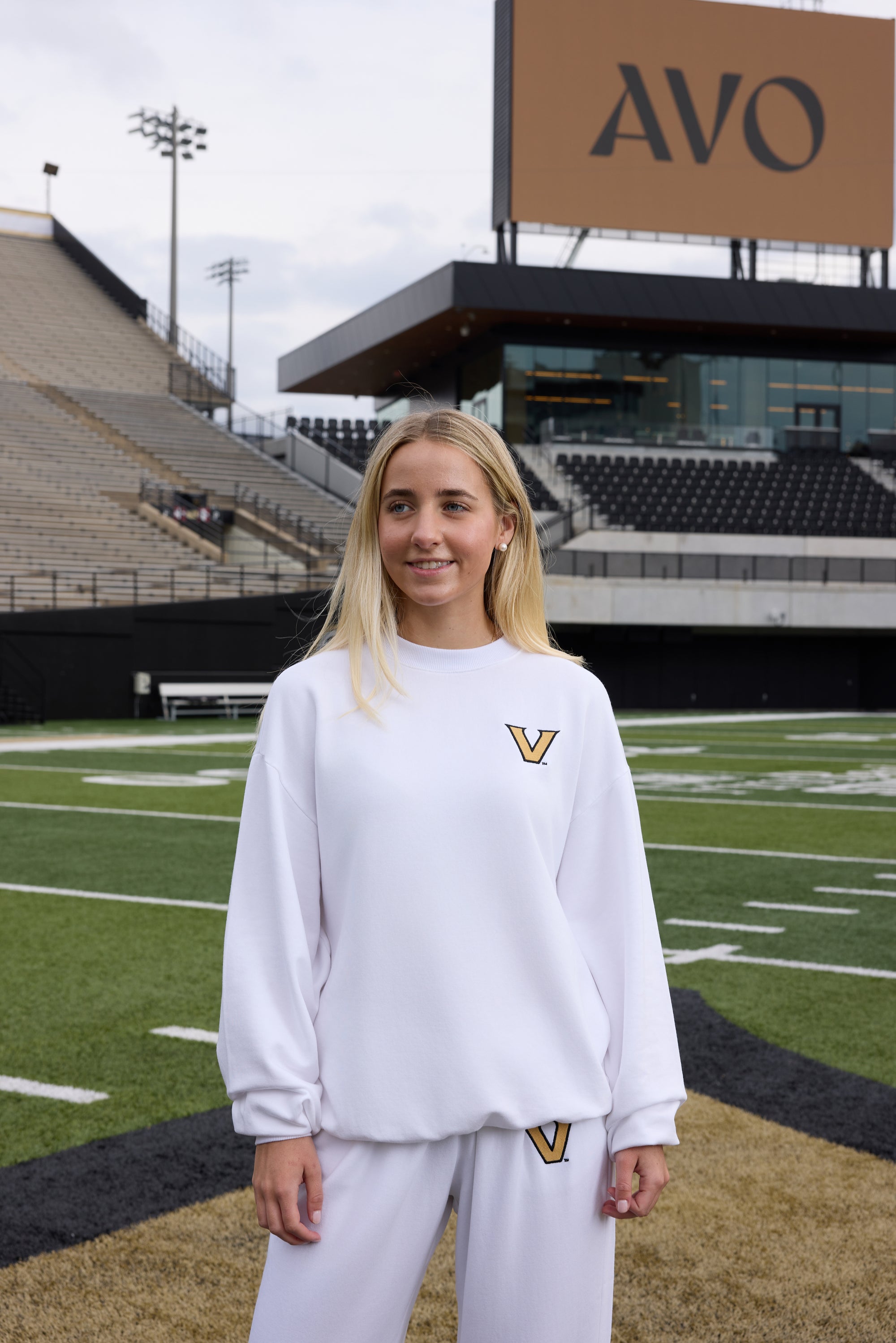 VANDY Logo Softest Fleece Crewneck Womens Sweatshirt