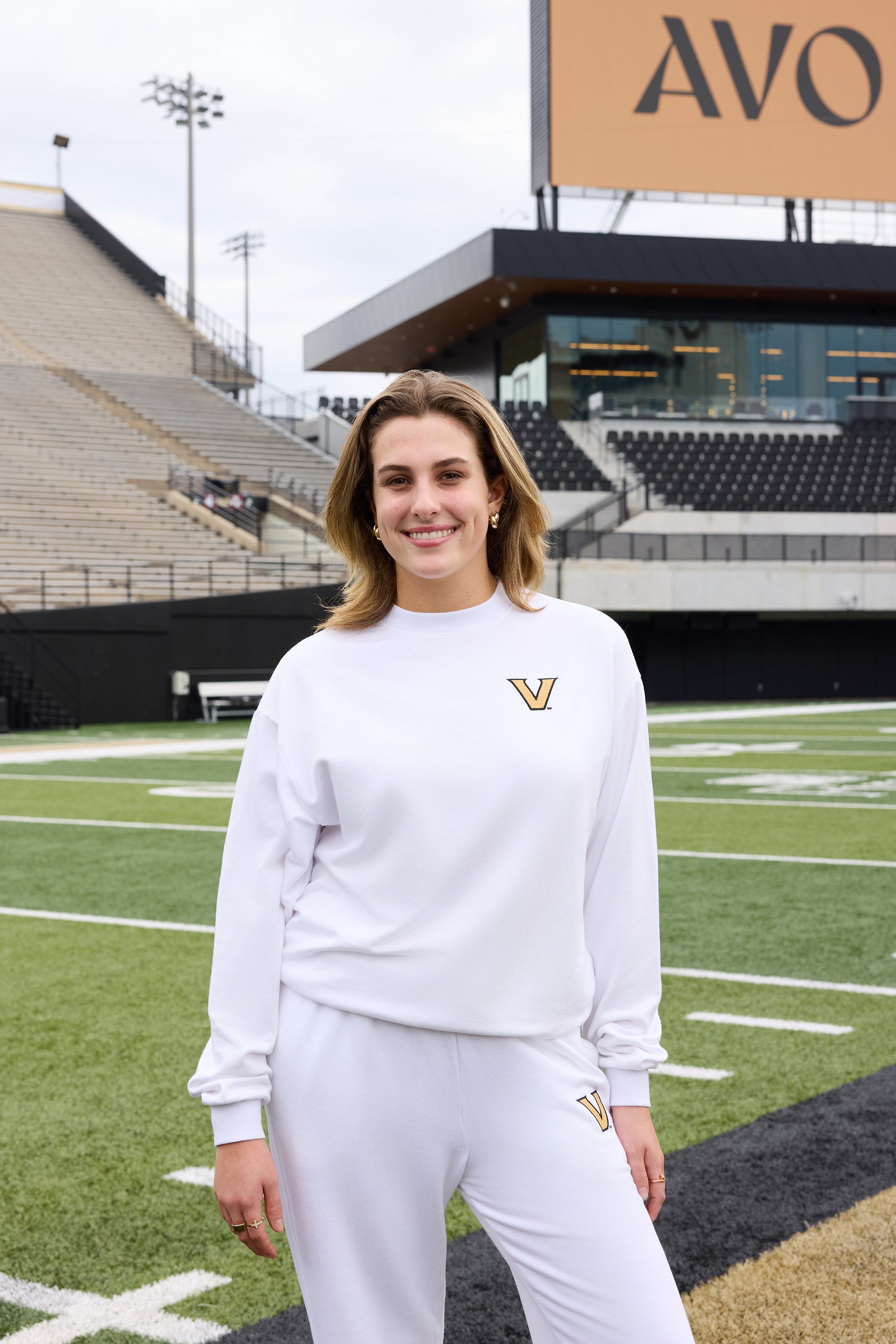 VANDY Logo Softest Fleece Crewneck Womens Sweatshirt