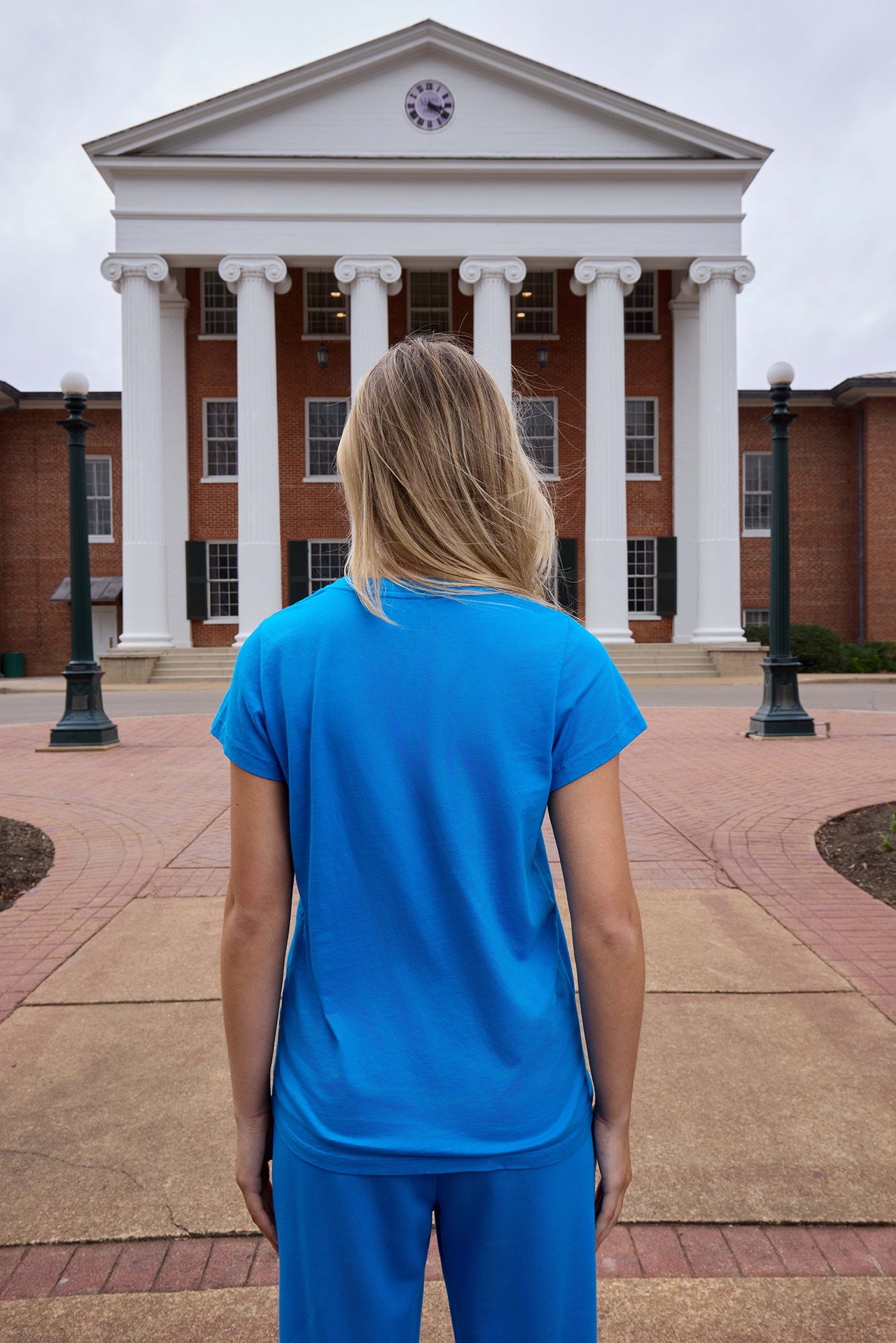 Ole Miss Logo Cloud Knit Crew Neck Womens Tee