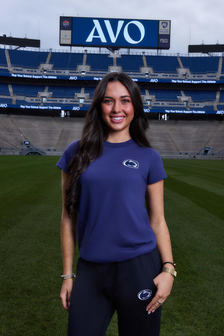 Penn State Logo Cloud Knit Crew Neck Womens Tee