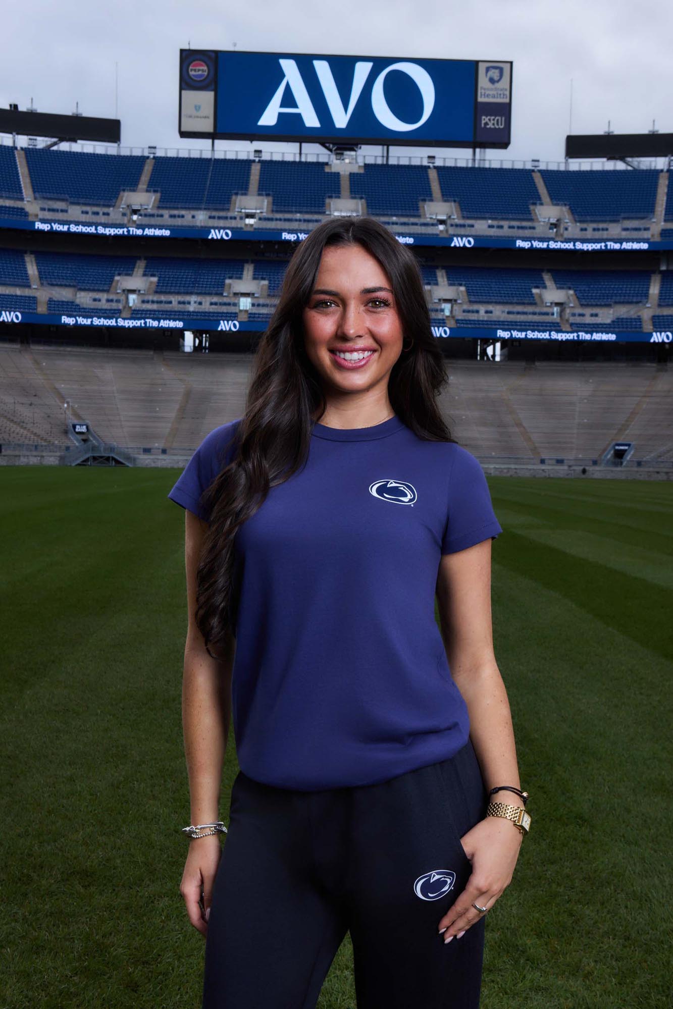 Penn State Logo Cloud Knit Crew Neck Womens Tee