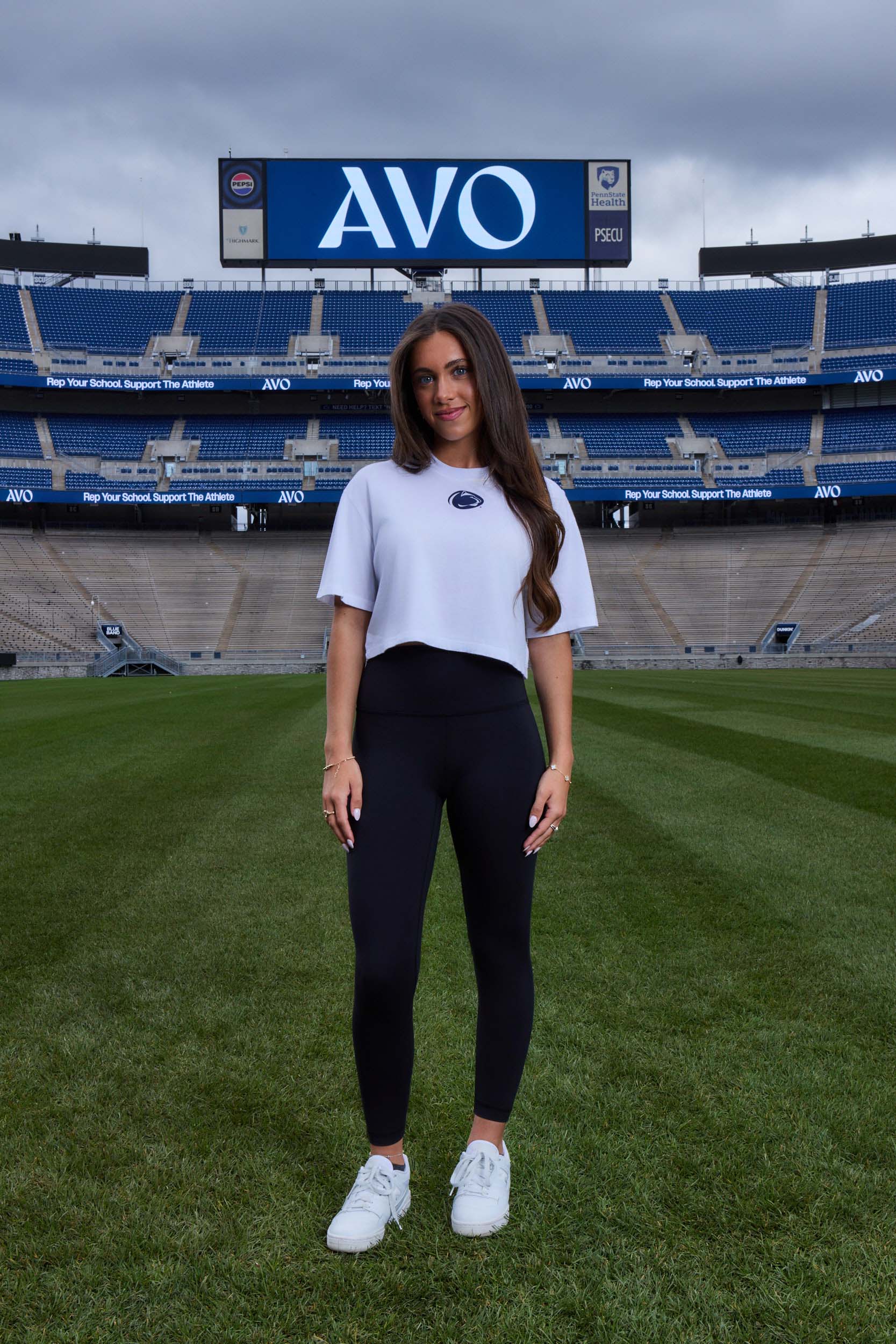 Penn State Logo Cloud Knit Boxy Crop Womens Tee