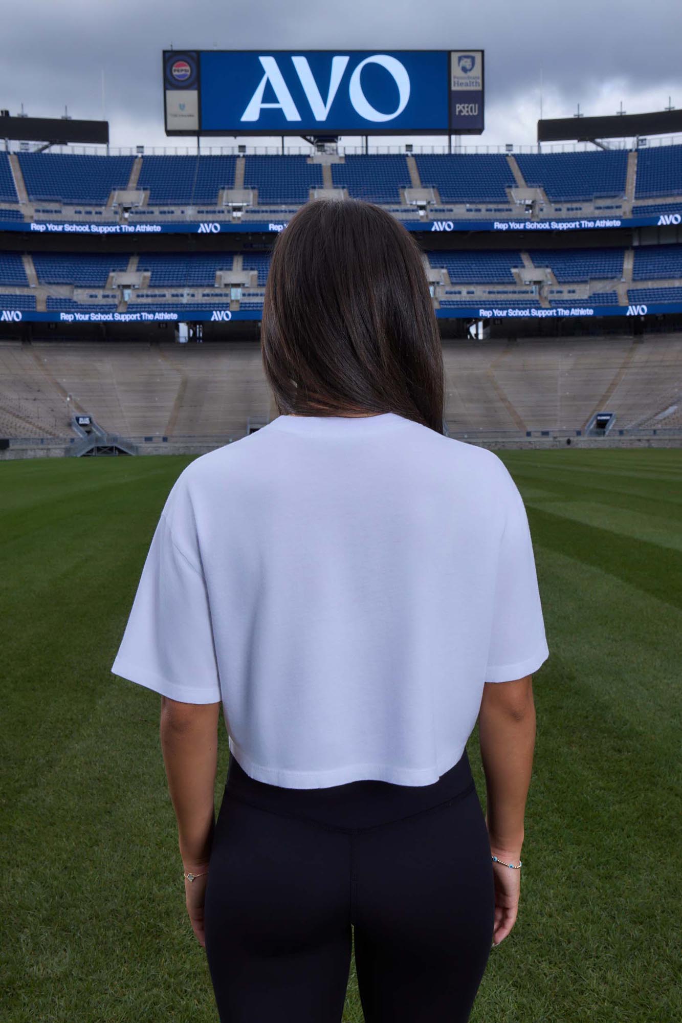 Penn State Logo Cloud Knit Boxy Crop Womens Tee