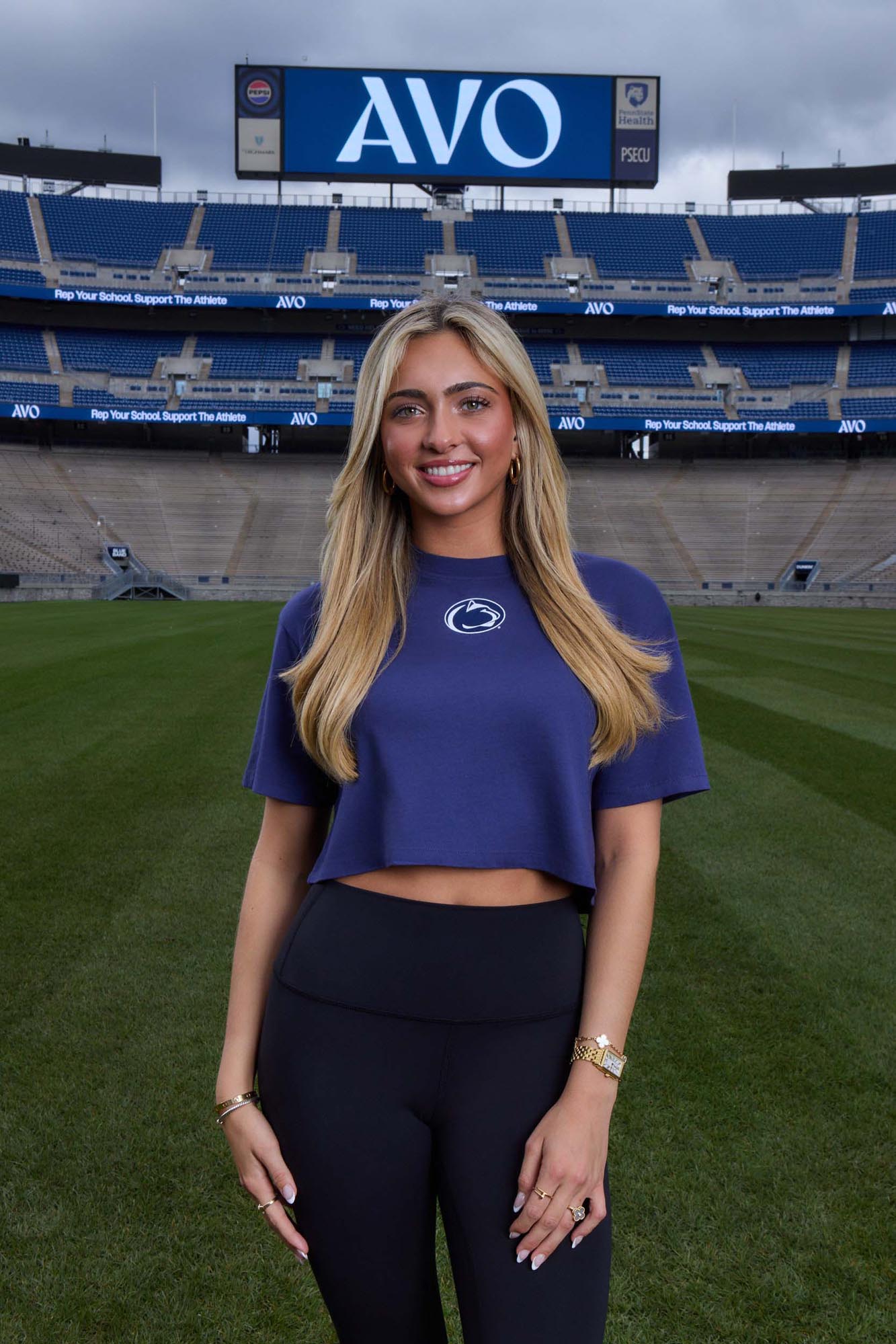 Penn State Logo Cloud Knit Boxy Crop Womens Tee