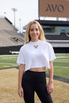 VANDY Logo Cloud Knit Boxy Crop Womens Tee