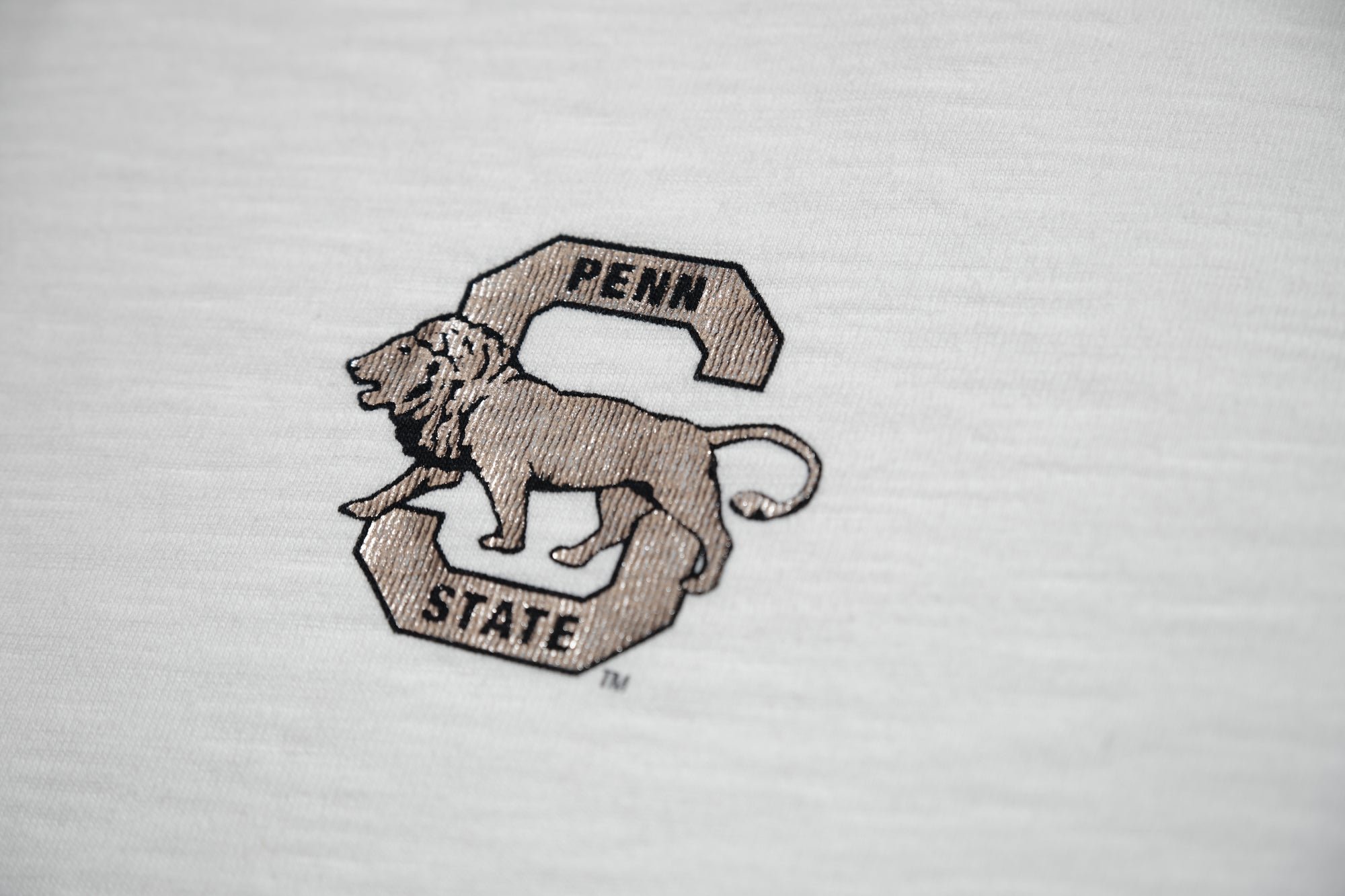 Penn State Men's Slub Jersey Tee with Silver Foil & Navy Print Vault Logo