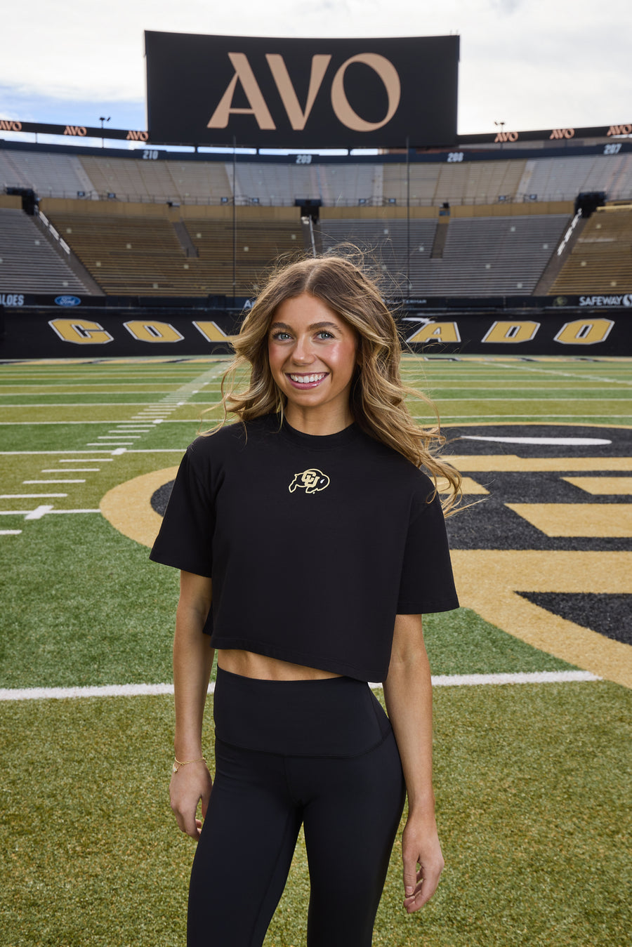 Colorado Logo Cloud Knit Boxy Crop Womens Tee