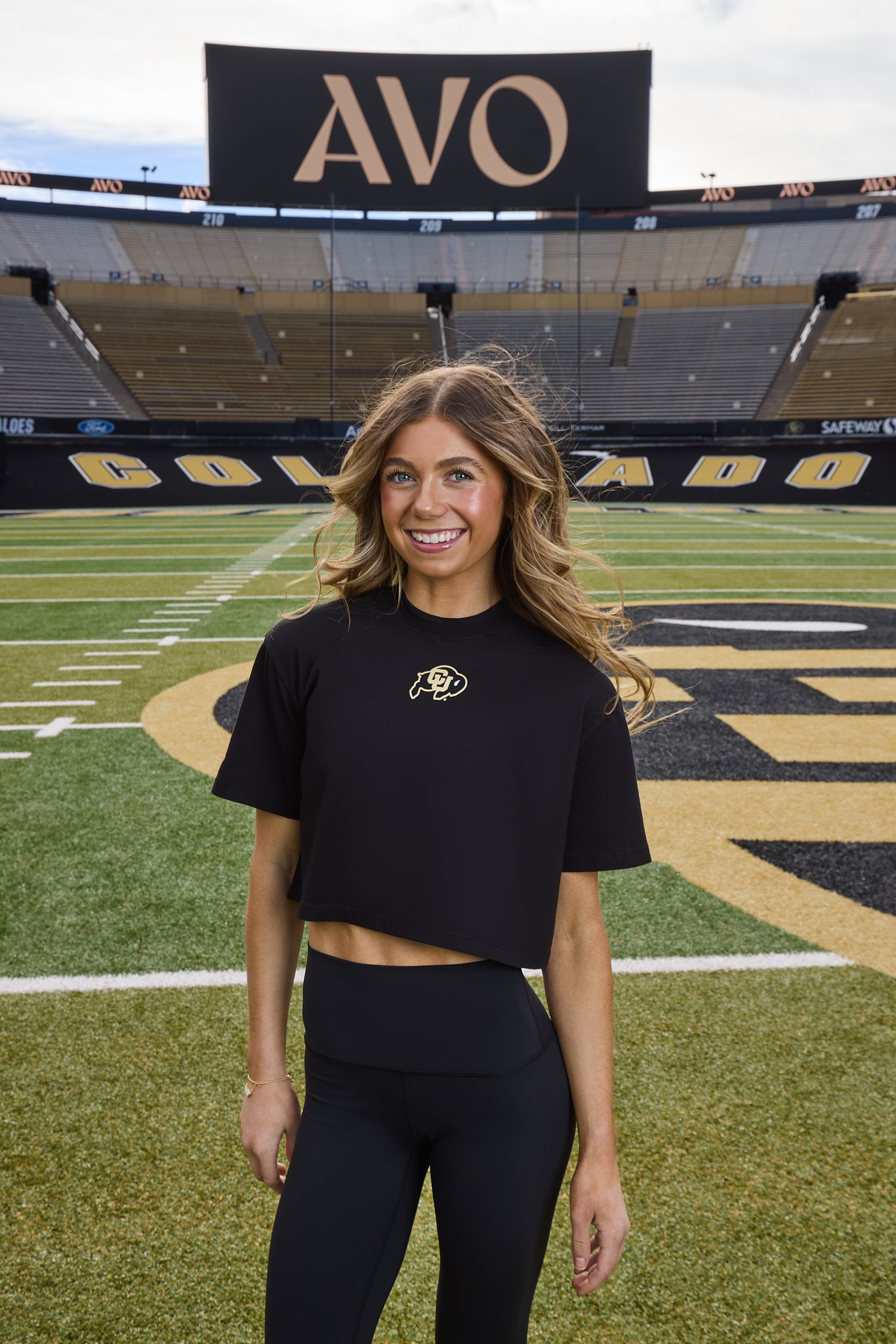 Colorado Logo Cloud Knit Boxy Crop Womens Tee