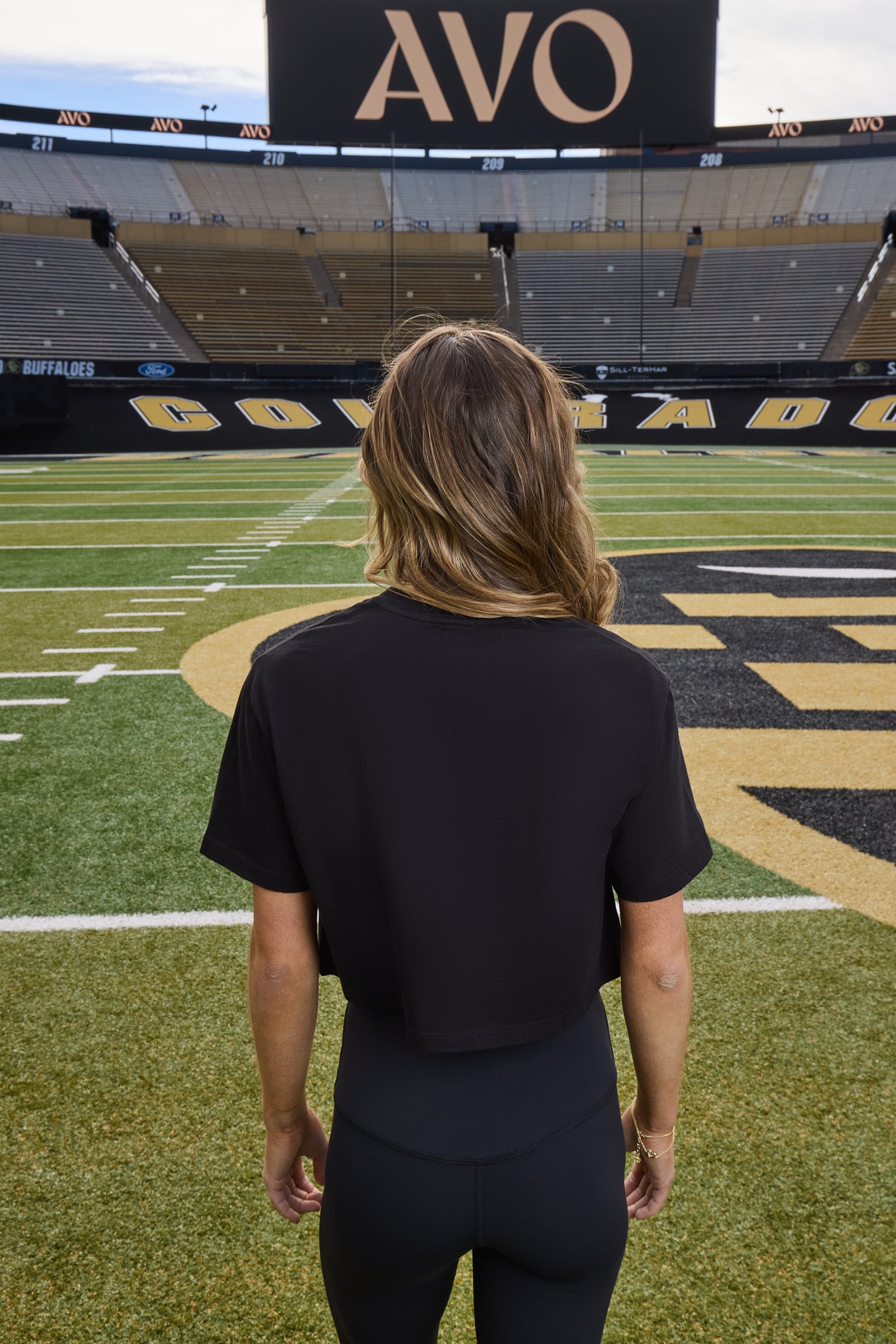 Colorado Logo Cloud Knit Boxy Crop Womens Tee