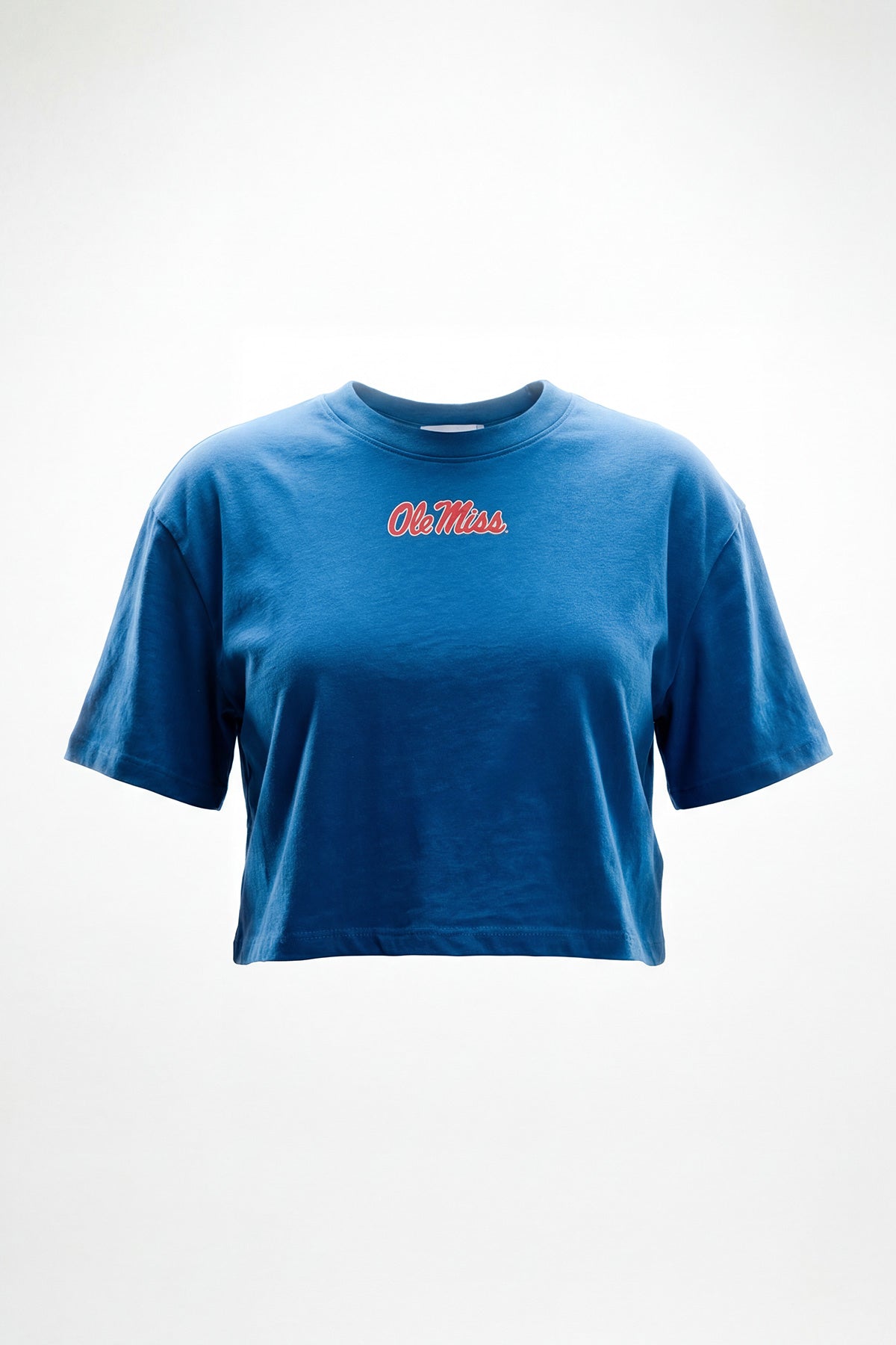 Ole Miss Logo Cloud Knit Boxy Crop Womens Tee