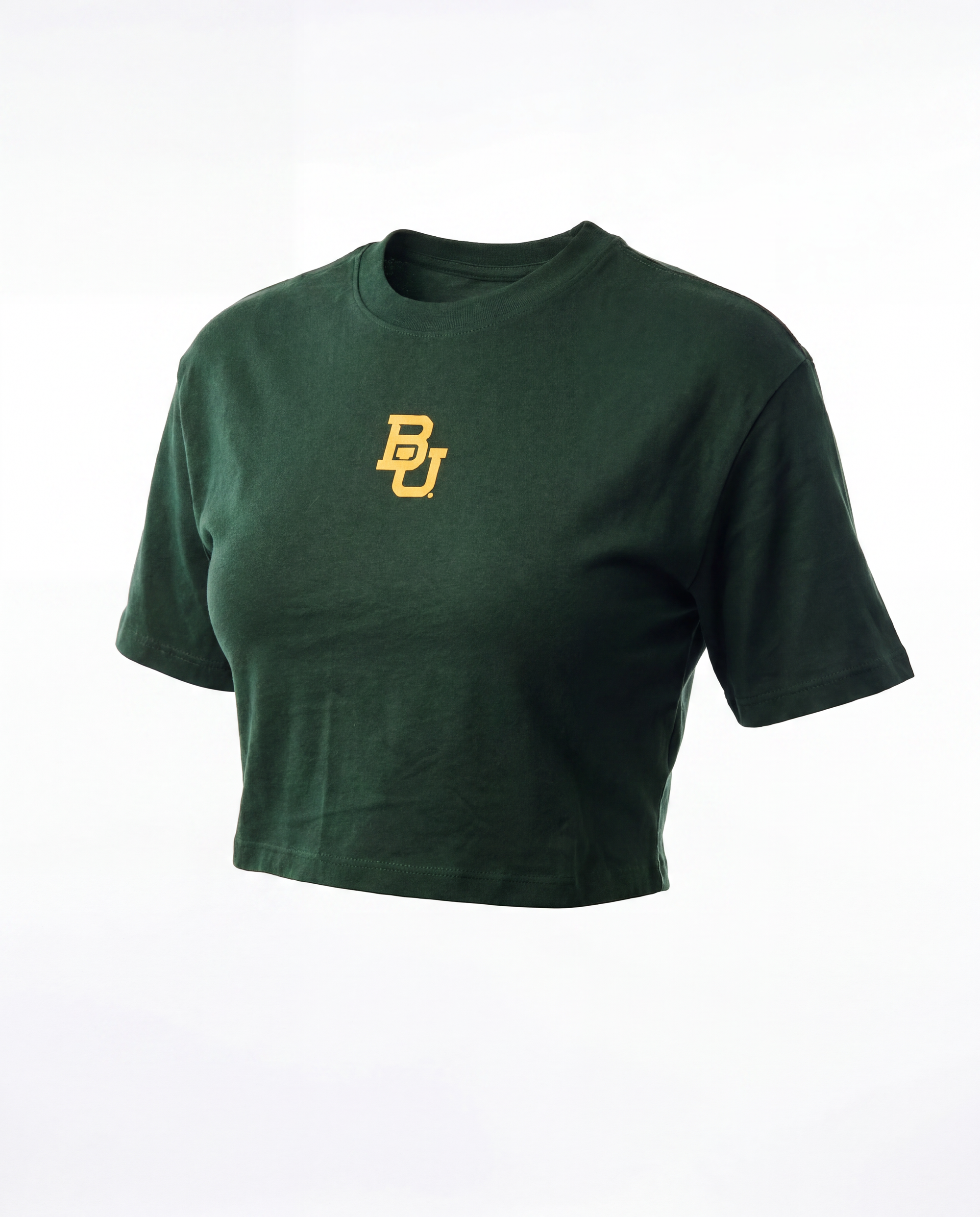 Baylor Logo Cloud Knit Boxy Crop Womens Tee