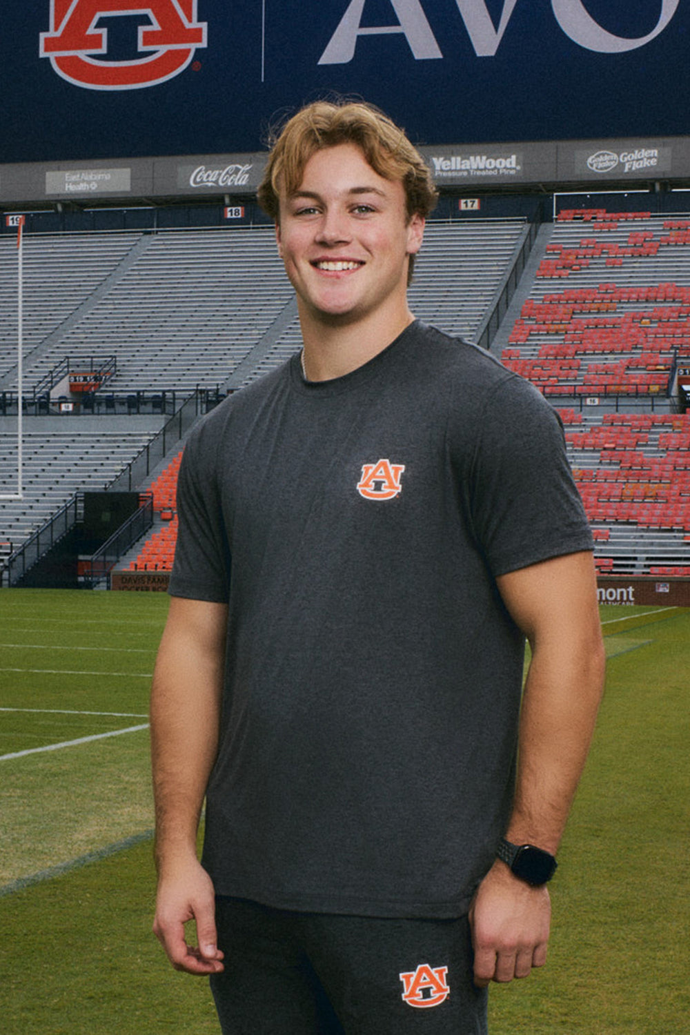 Auburn university grey heather mens tee